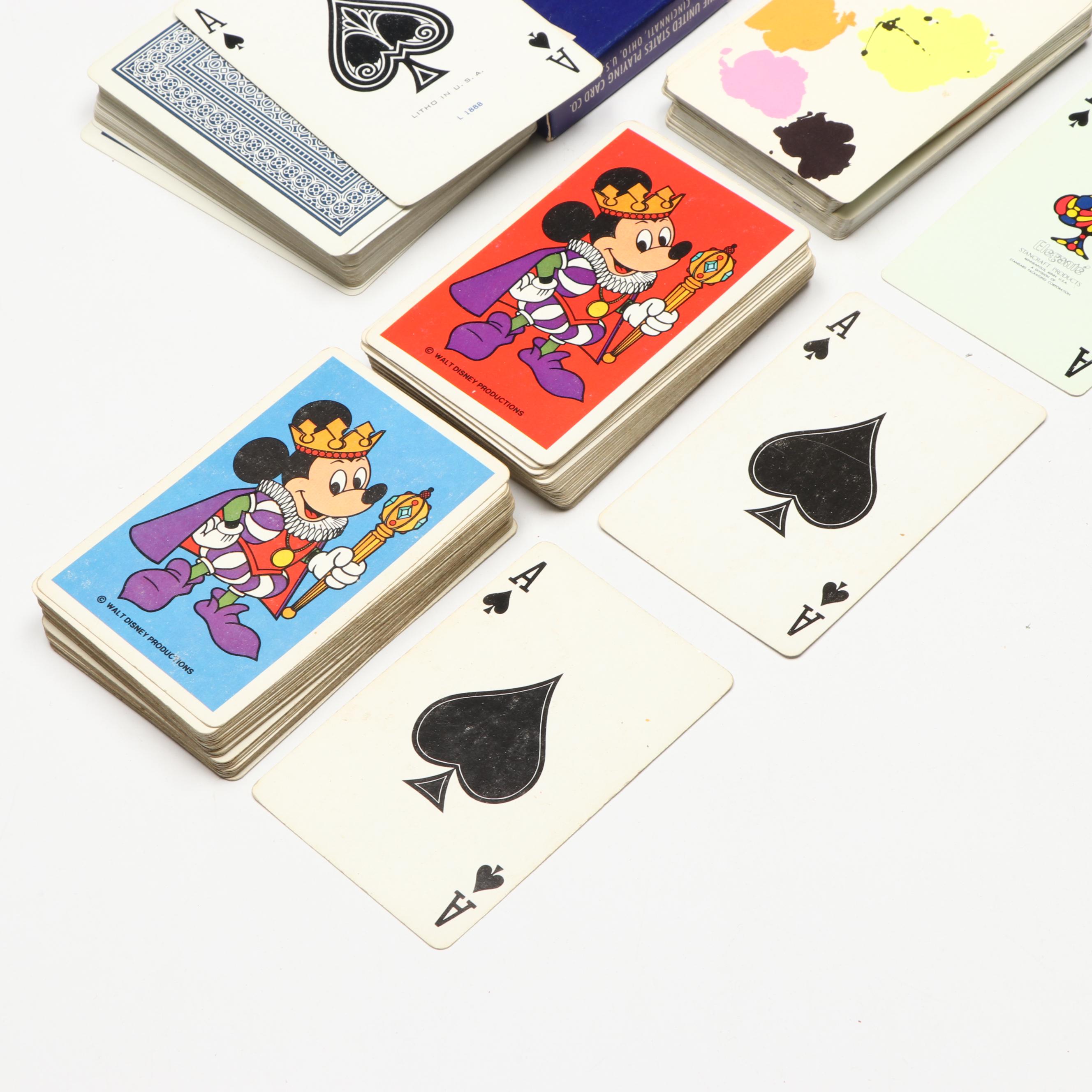 Walt Disney Playing Card Decks with Card Theme Lighter and Ash Receiver