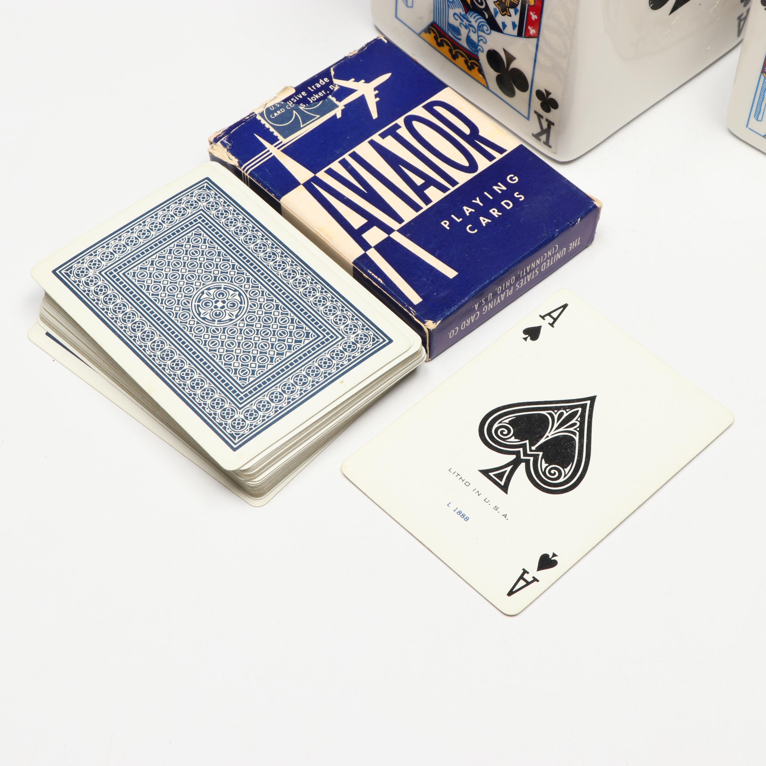 Walt Disney Playing Card Decks with Card Theme Lighter and Ash Receiver