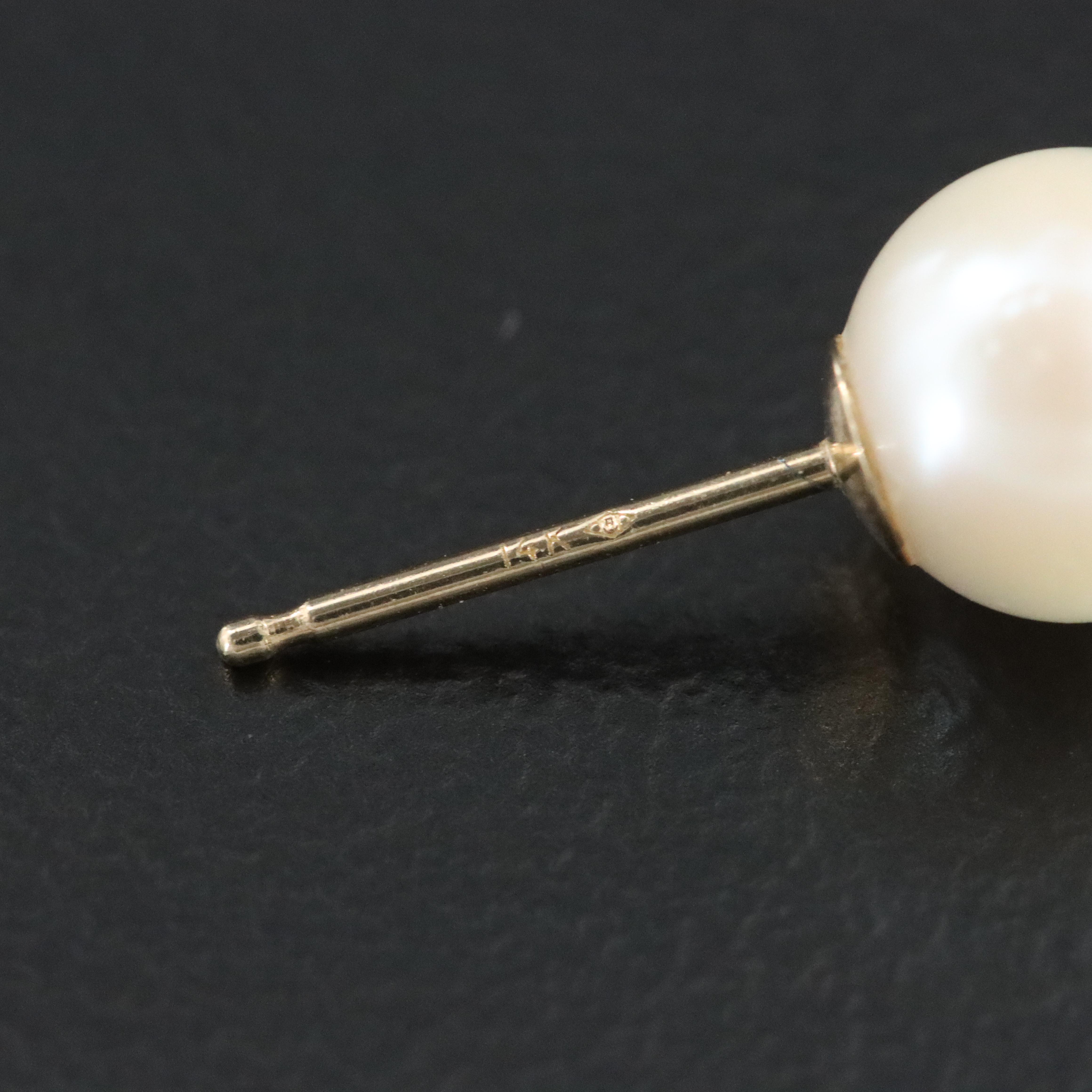 14K Pearl Stud Earrings