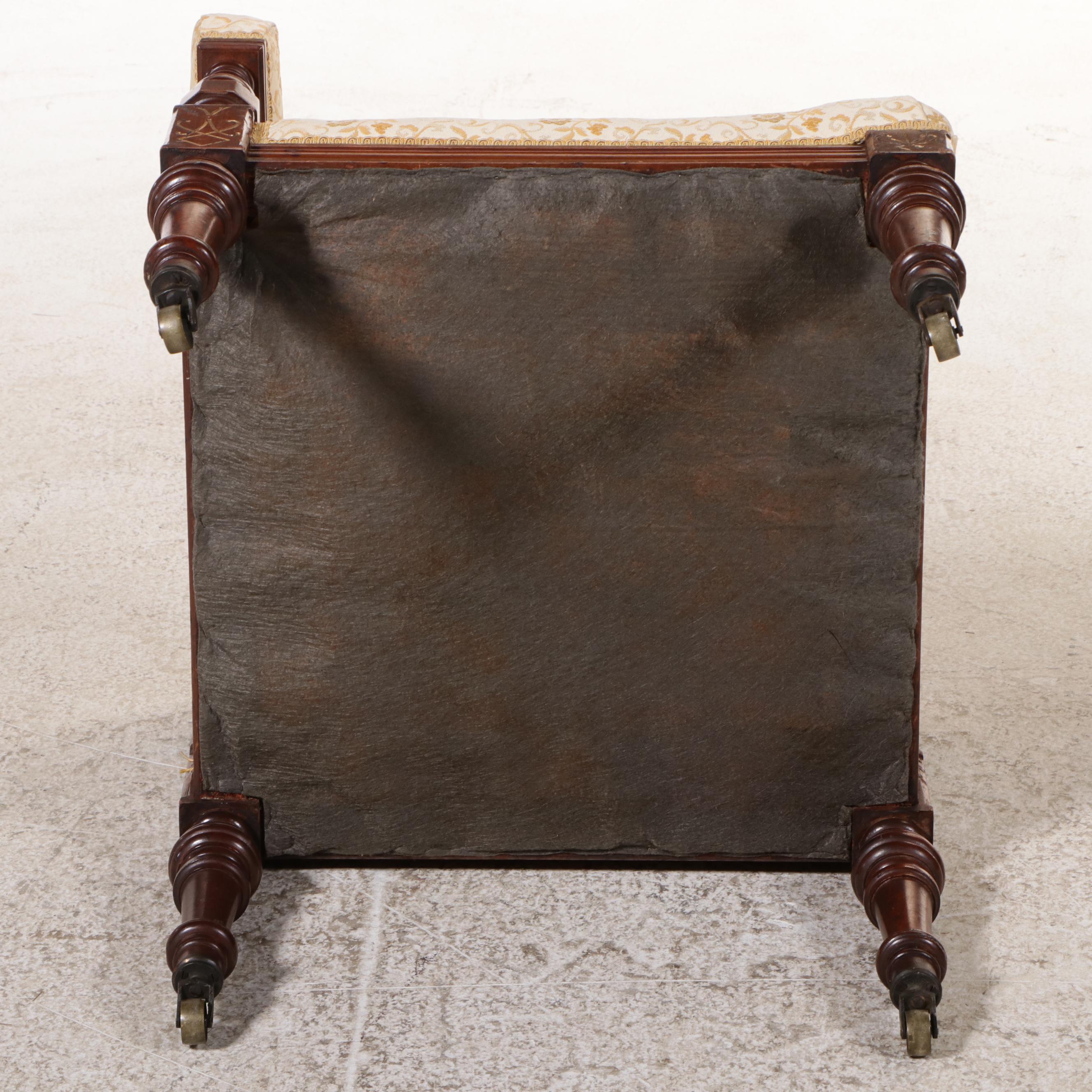 Victorian Eastlake Style Walnut and Upholstered Corner Chair