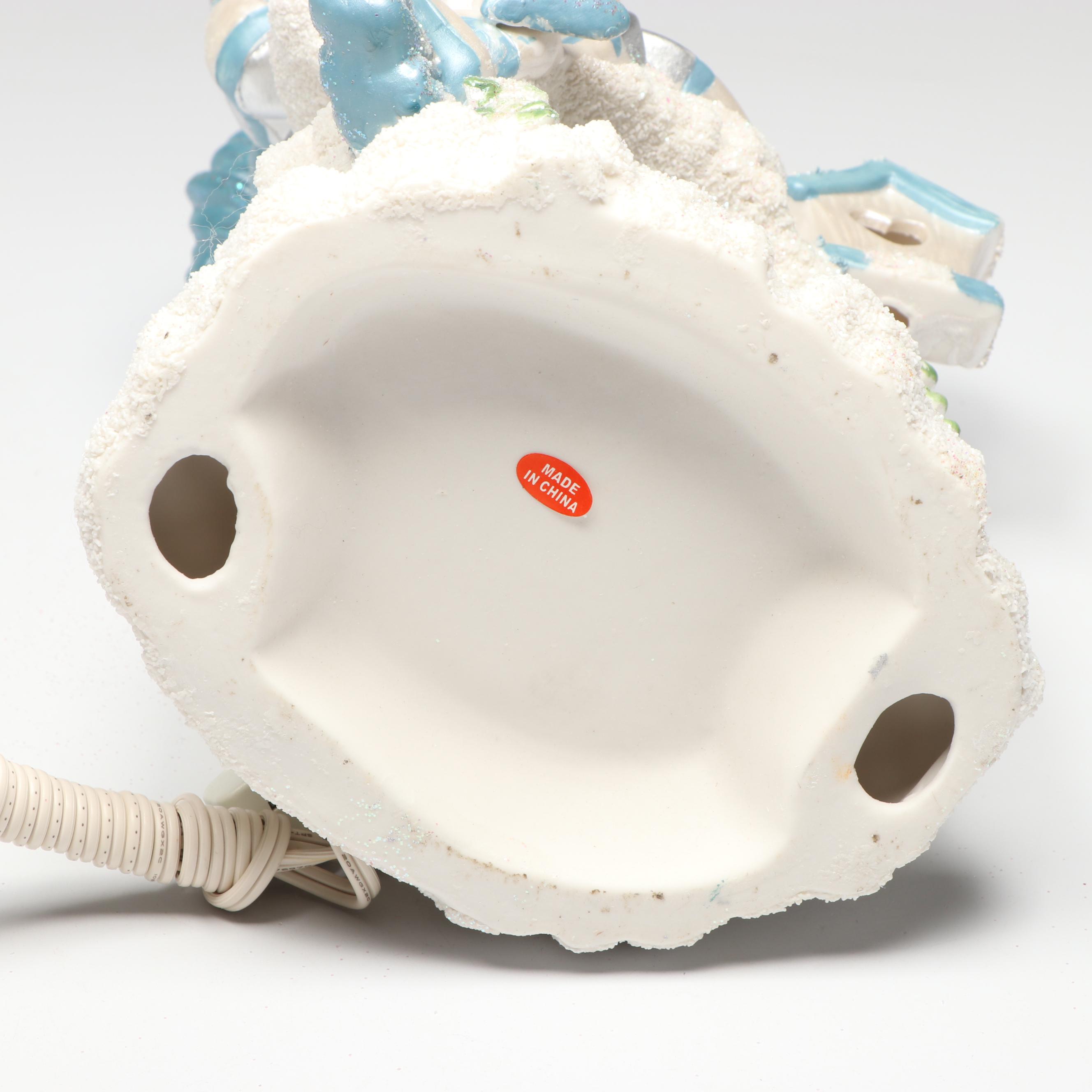 Holiday Sparkle Illuminated Snowman Figurine