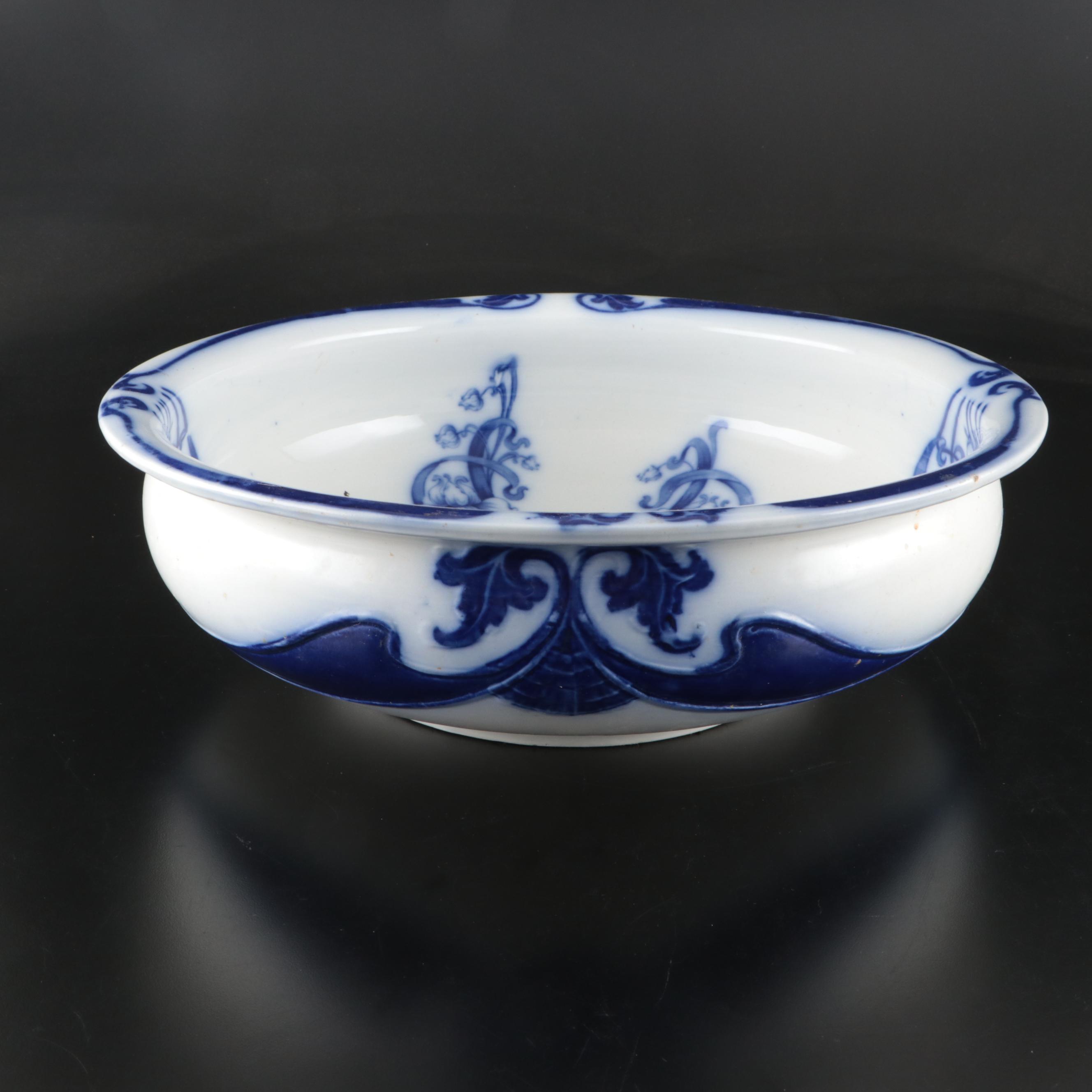 Staffordshire Wood & Sons Earthenware Washbasin, Late 19th/ Early 20th Century