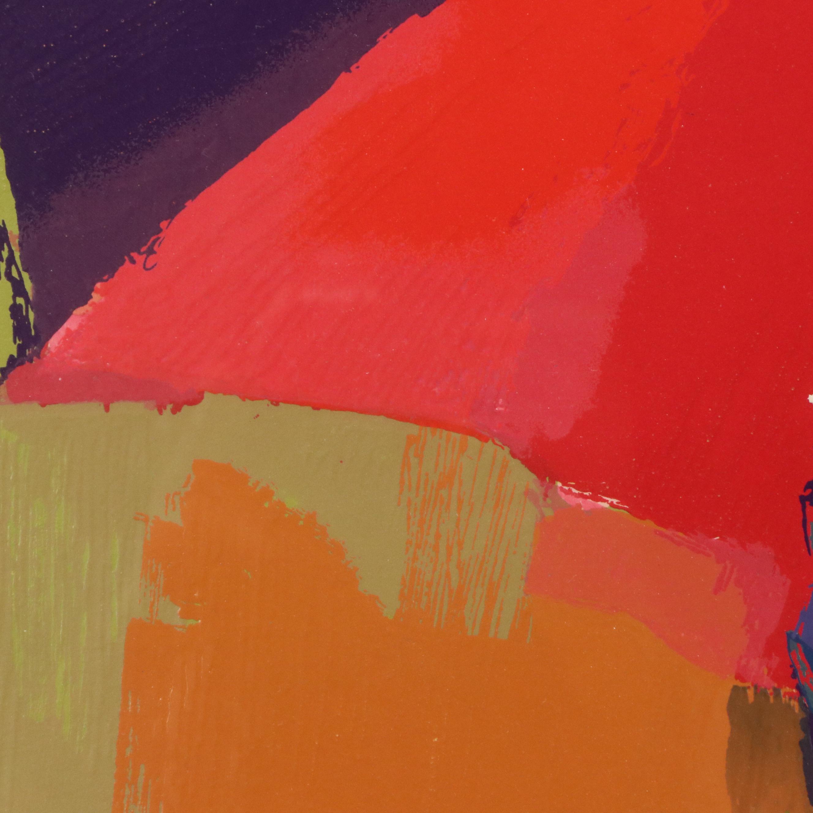 Nicola Simbari Hand-Embellished Serigraph "Clown à l'Ombrelle"