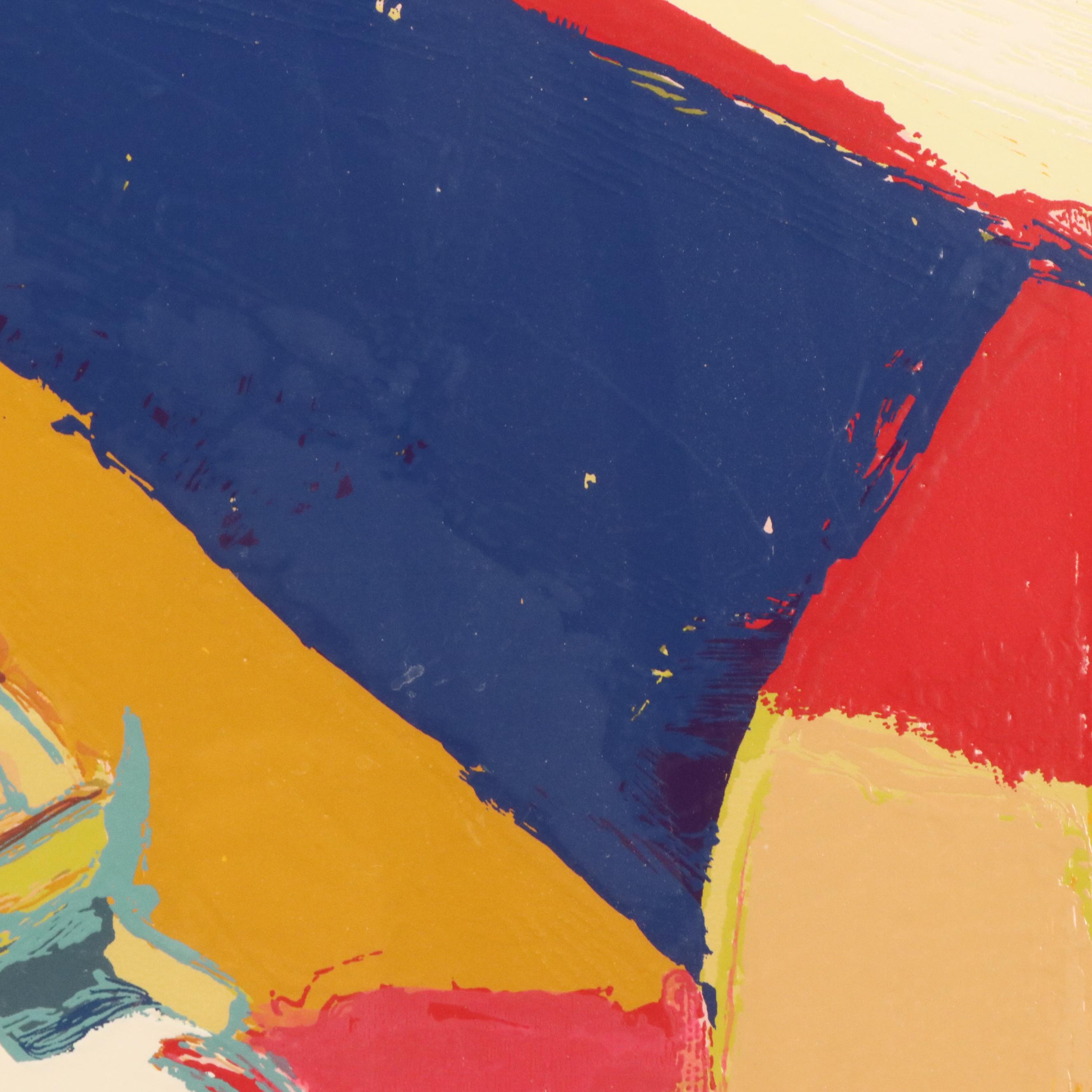 Nicola Simbari Hand-Embellished Serigraph "Clown à l'Ombrelle"