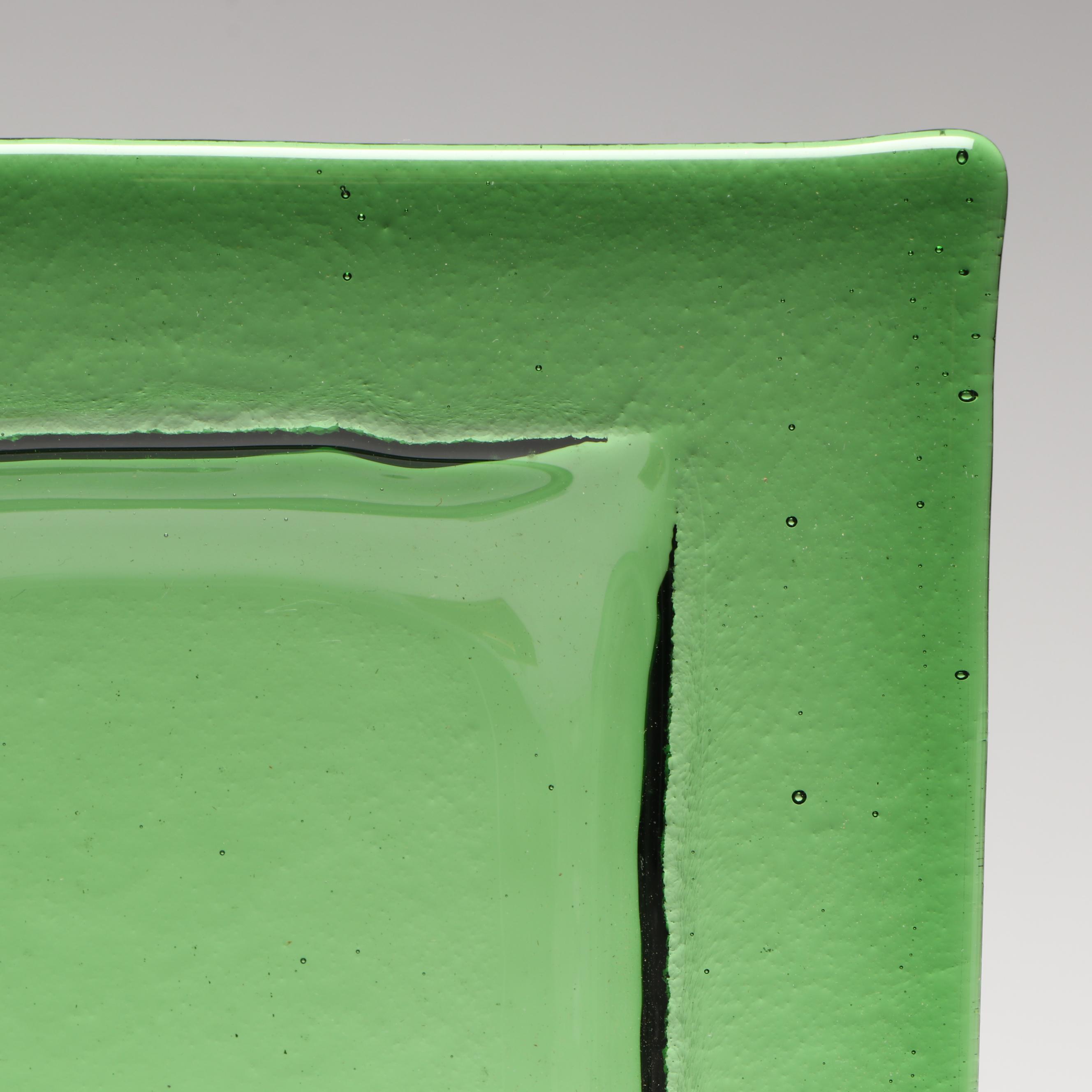 Artist Signed Fused Art Glass Hors D'oeuvres Plates