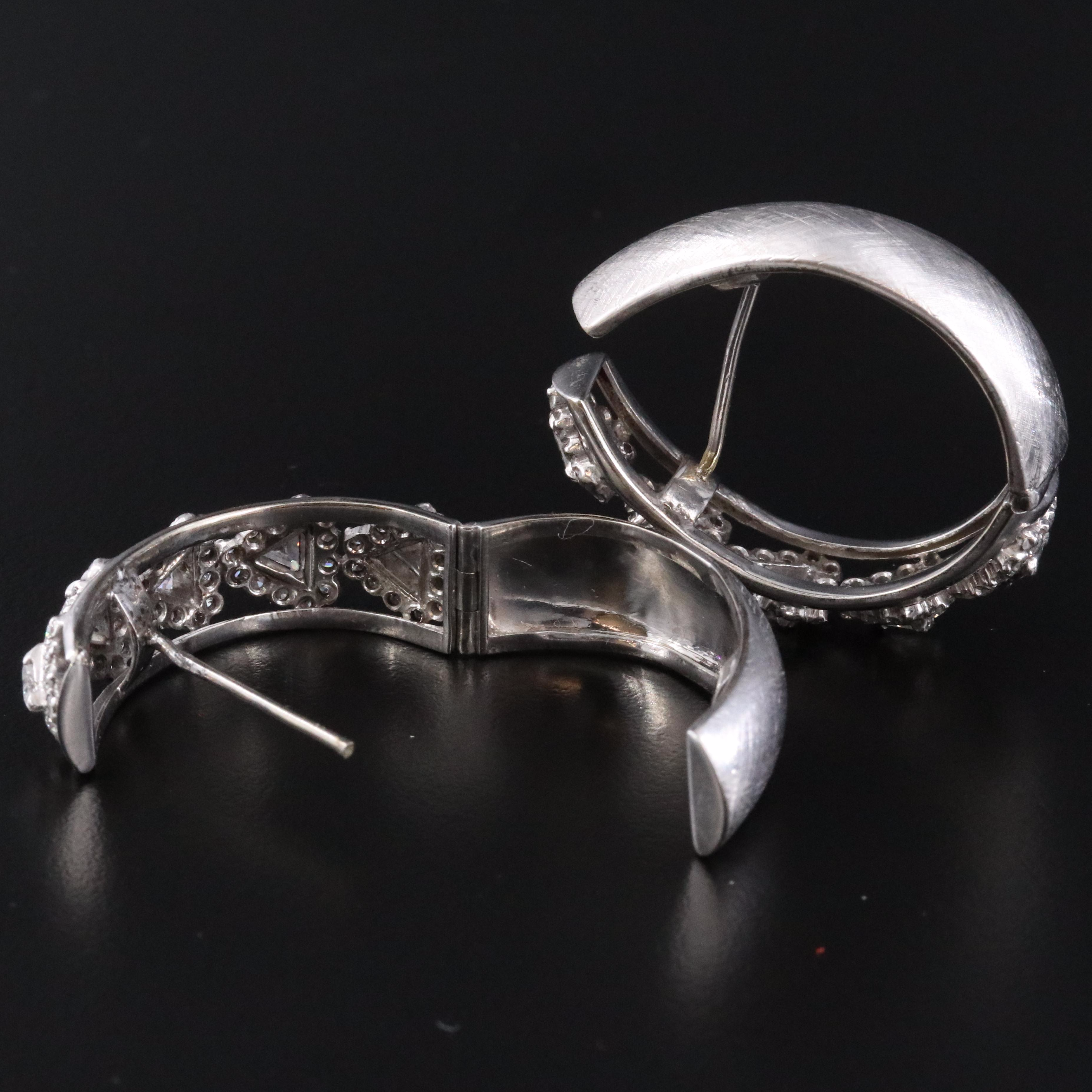 10K 2.70 CTW Diamond Hoop Earrings
