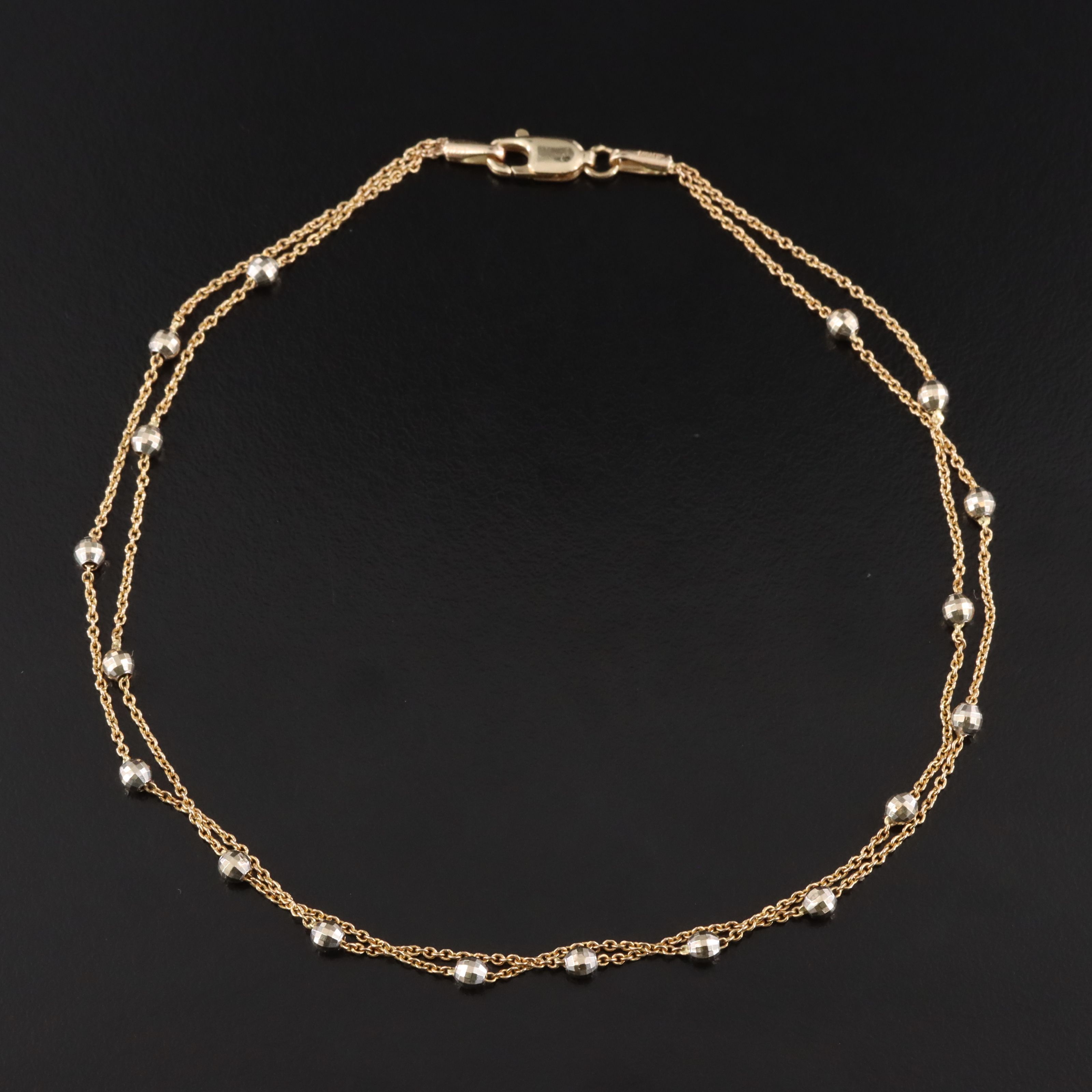 14K Two-Tone Double Station Chain Bracelet