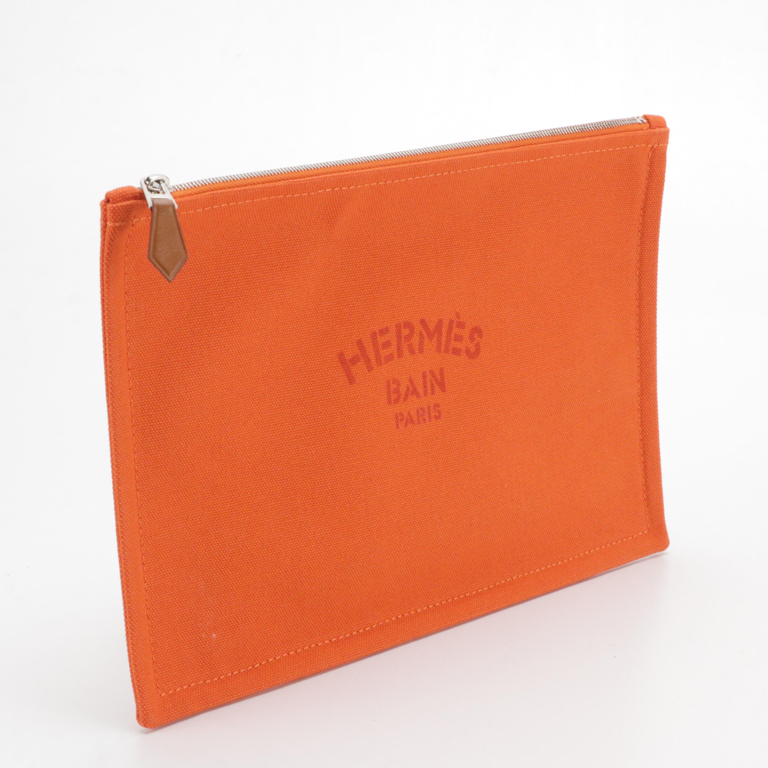 Hermès Bain Large Yachting Case in Cotton Canvas with Box