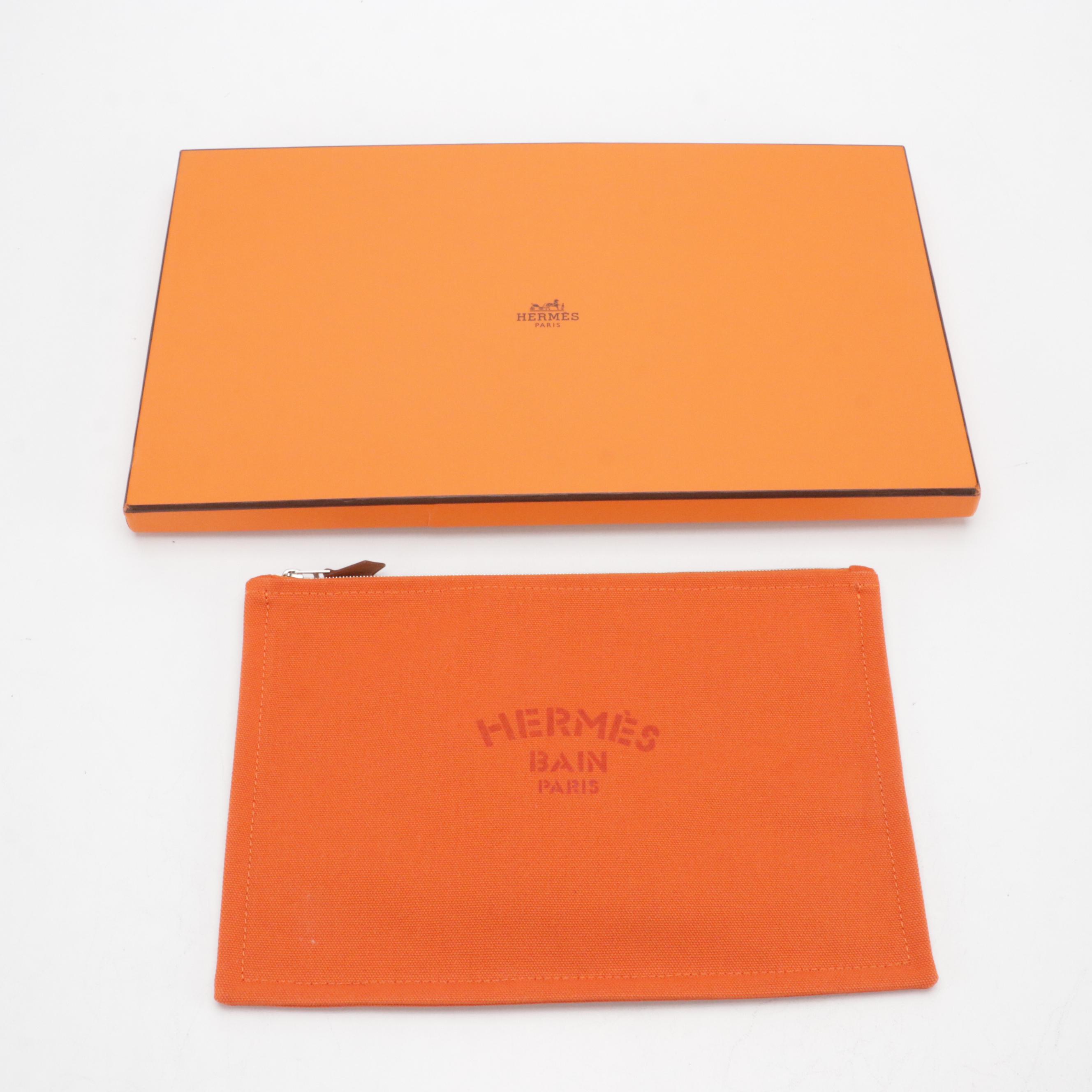 Hermès Bain Large Yachting Case in Cotton Canvas with Box