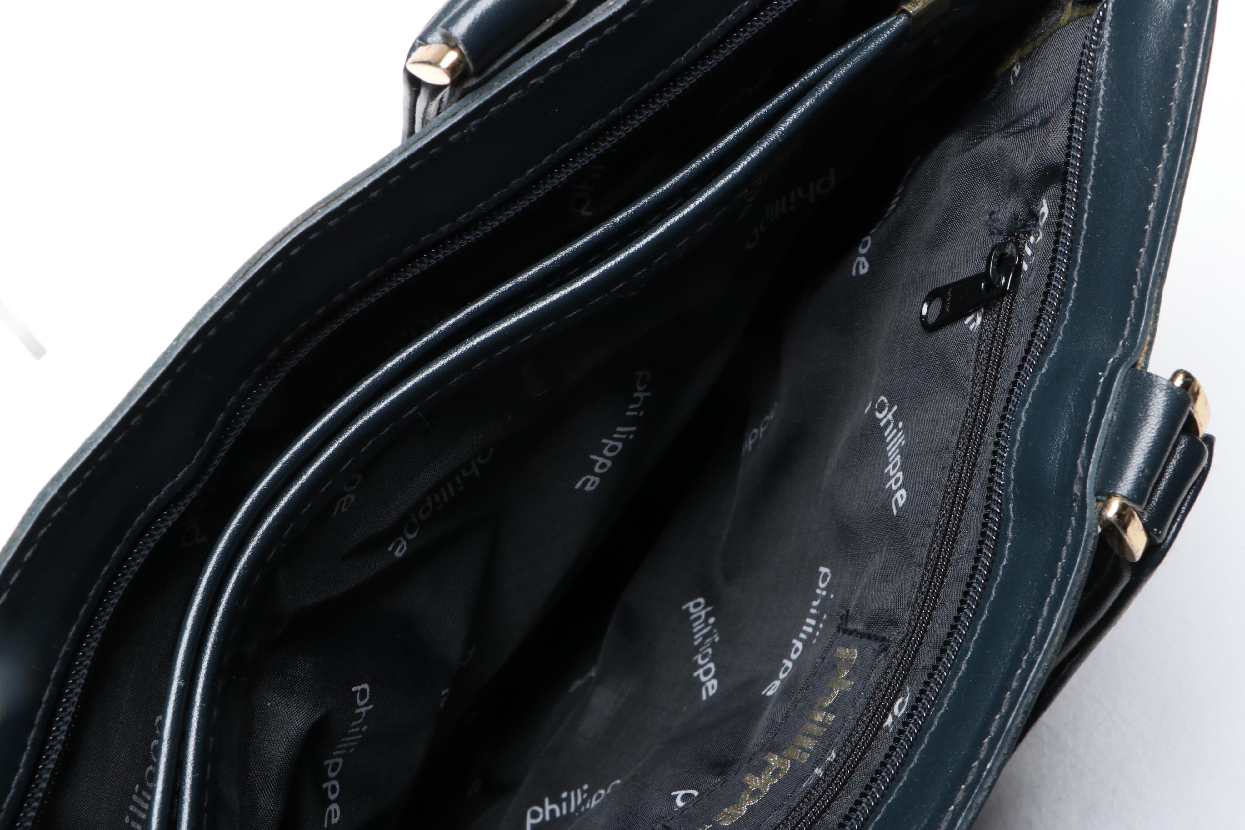 Sydney of California Black Lizard Handbag, Phillippe Briefcase & Brahmin Tote