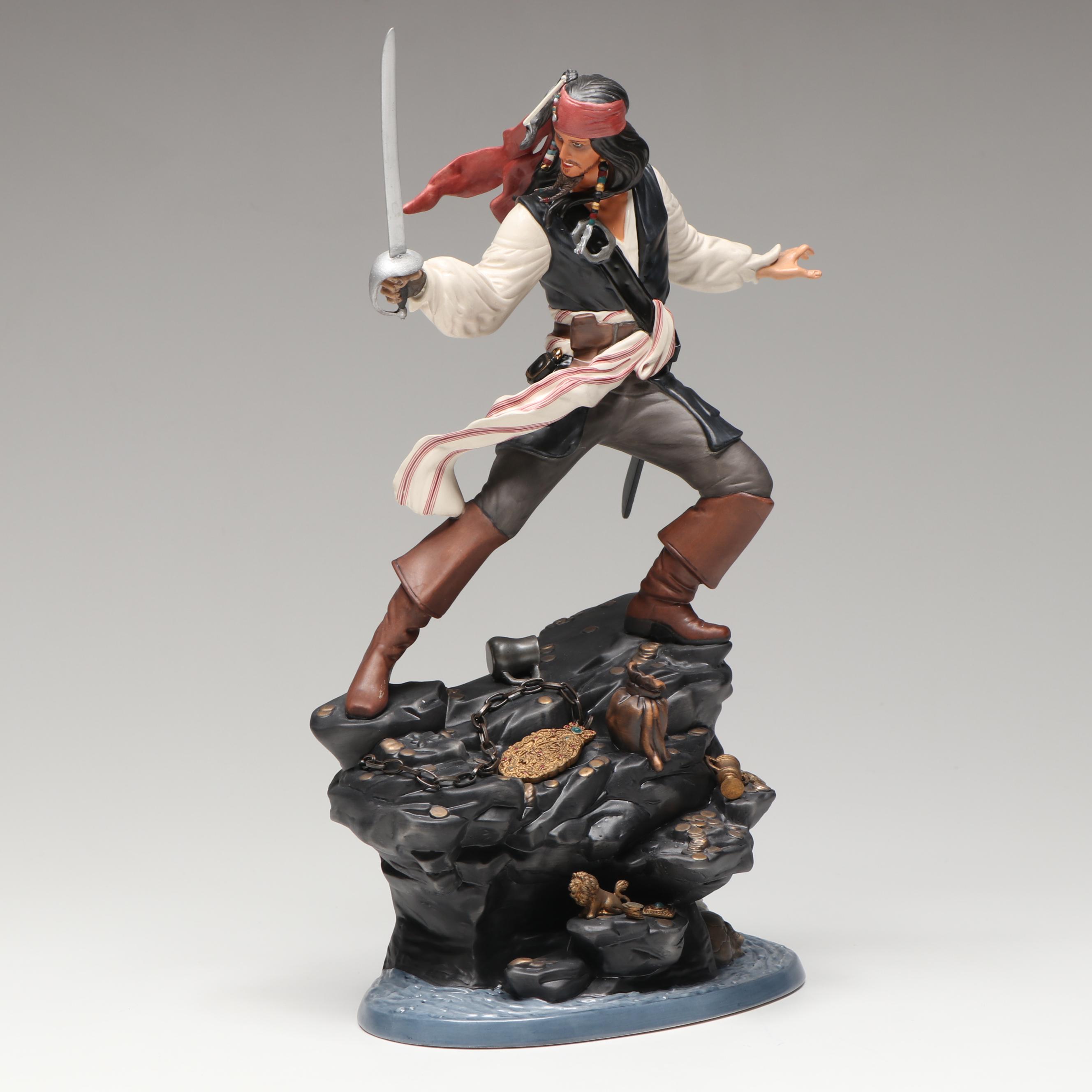 Disney "Swashbuckling Scoundrel"  and "Black-Hearted Brigand" Porcelain Figures