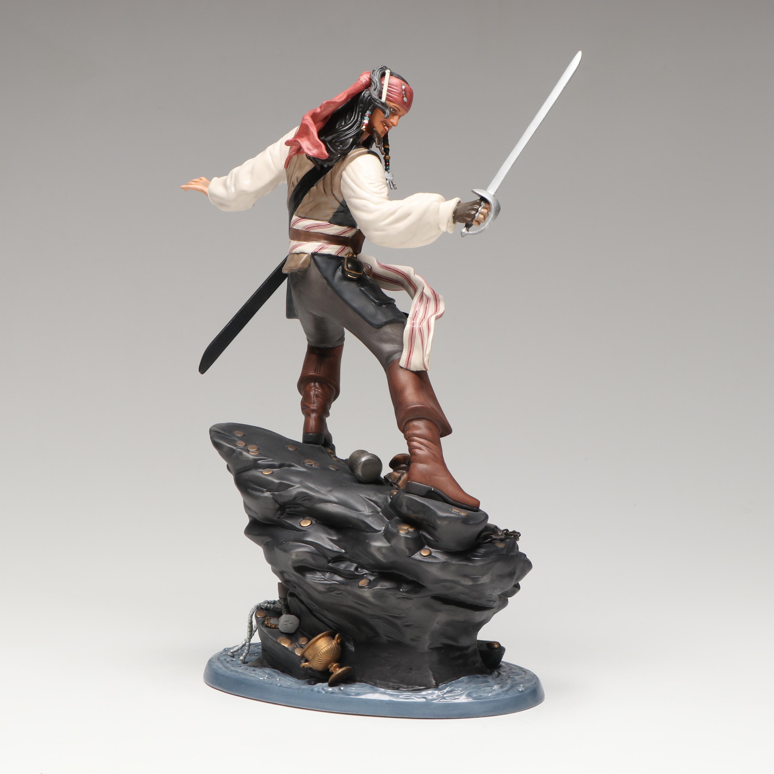 Disney "Swashbuckling Scoundrel"  and "Black-Hearted Brigand" Porcelain Figures