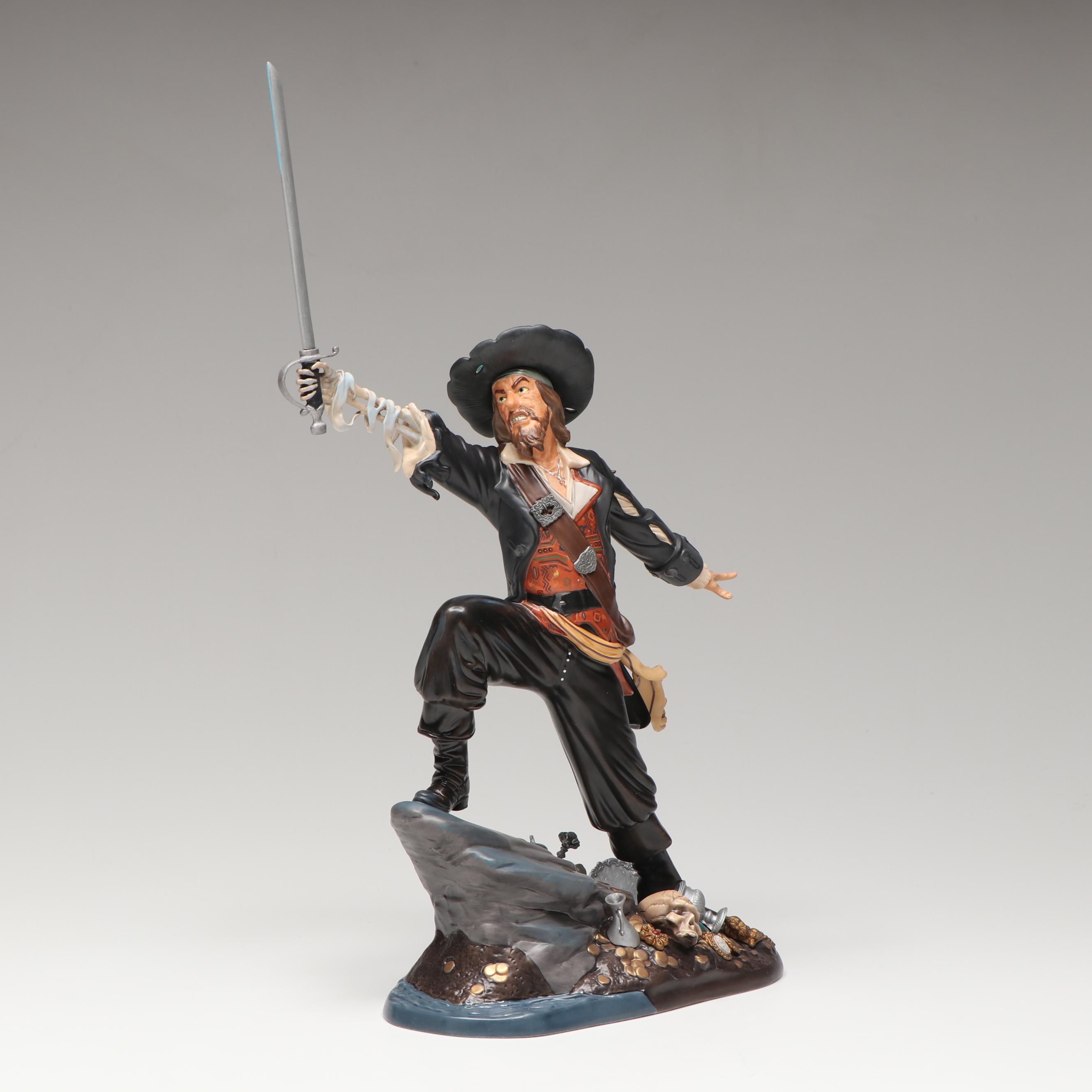 Disney "Swashbuckling Scoundrel"  and "Black-Hearted Brigand" Porcelain Figures