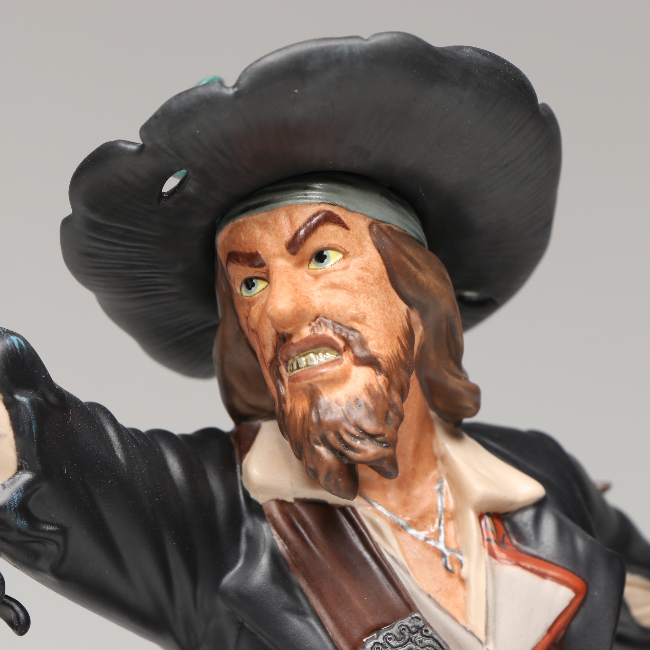 Disney "Swashbuckling Scoundrel"  and "Black-Hearted Brigand" Porcelain Figures