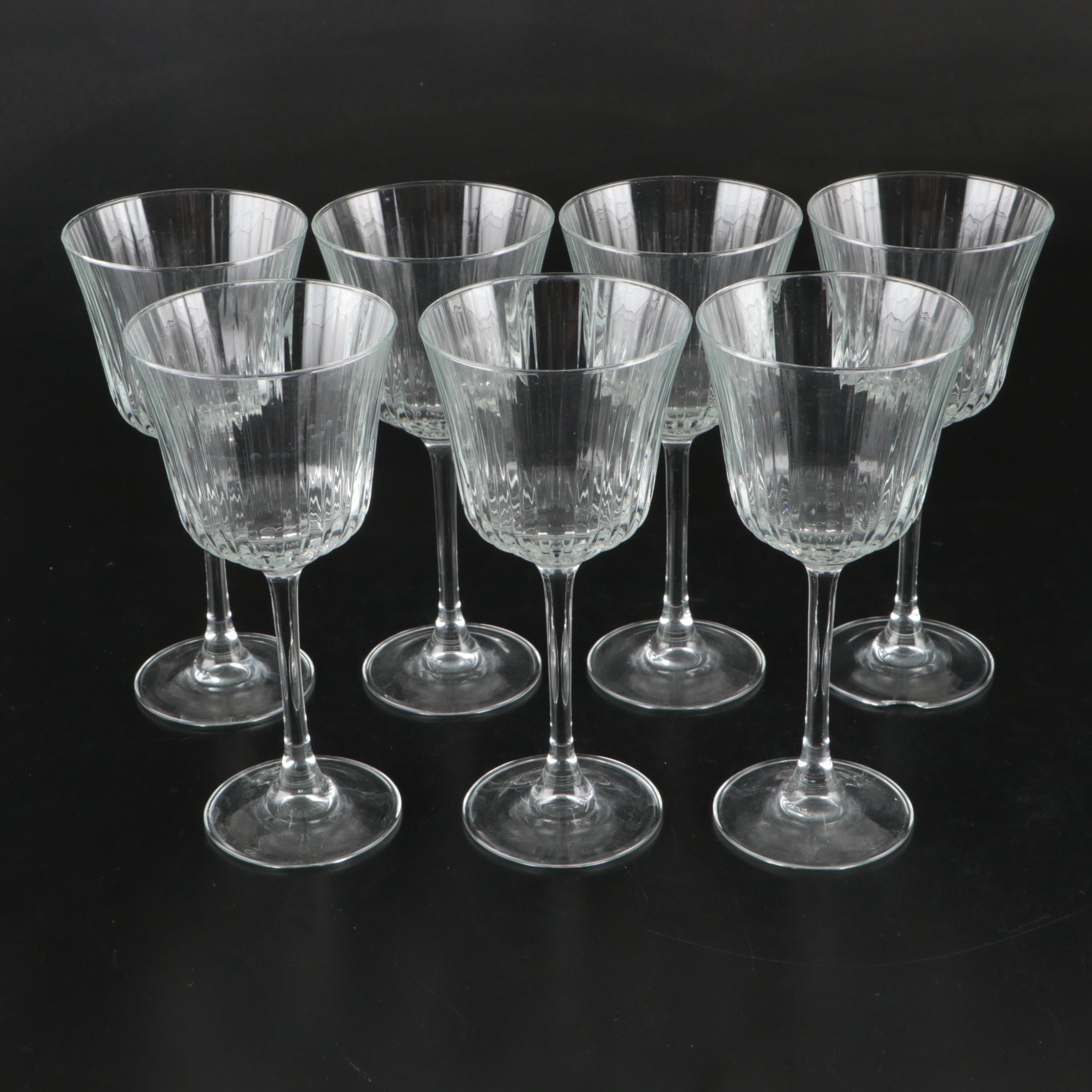 French Crystal Stemware with Glass Serving Tray