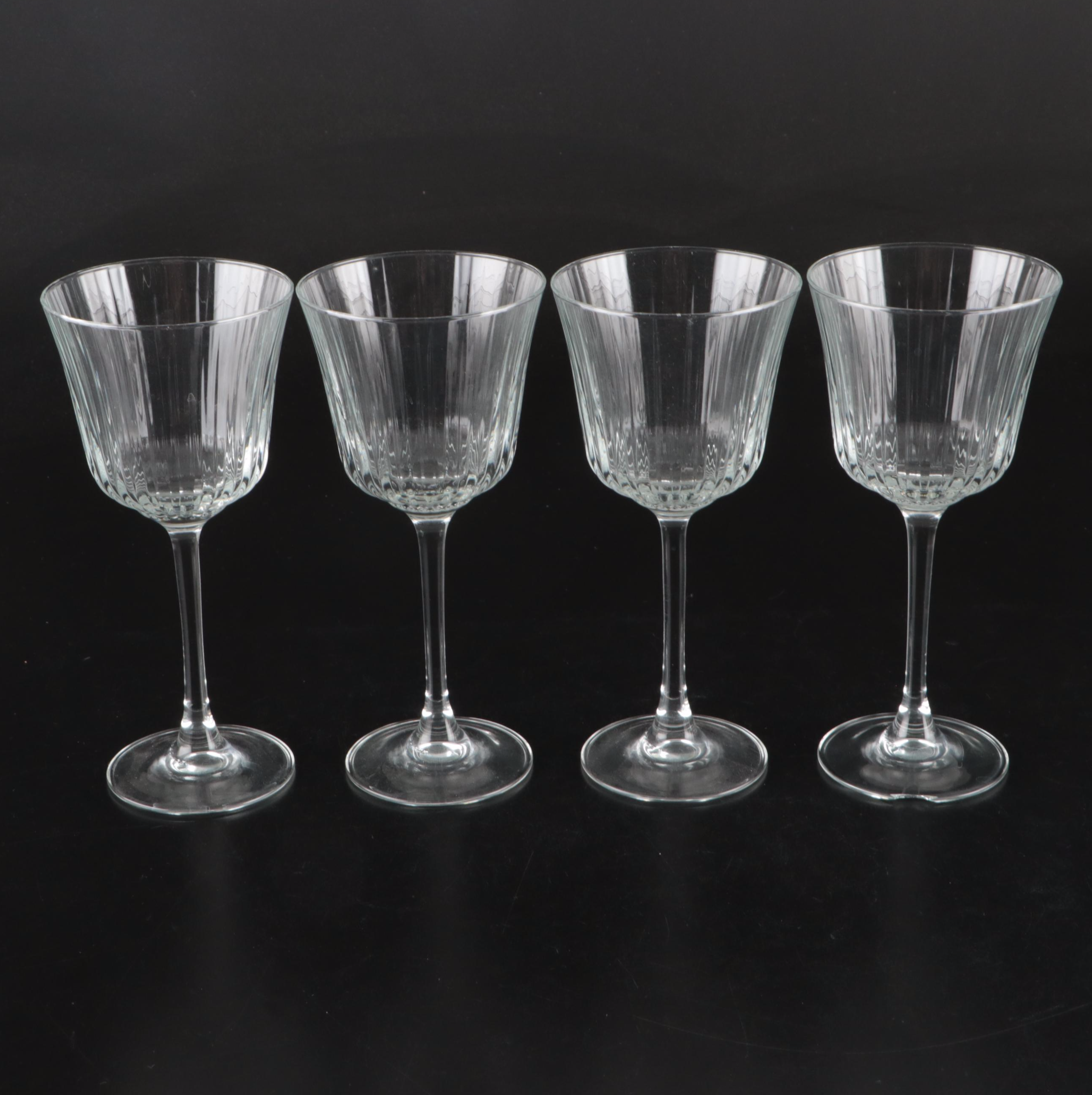French Crystal Stemware with Glass Serving Tray