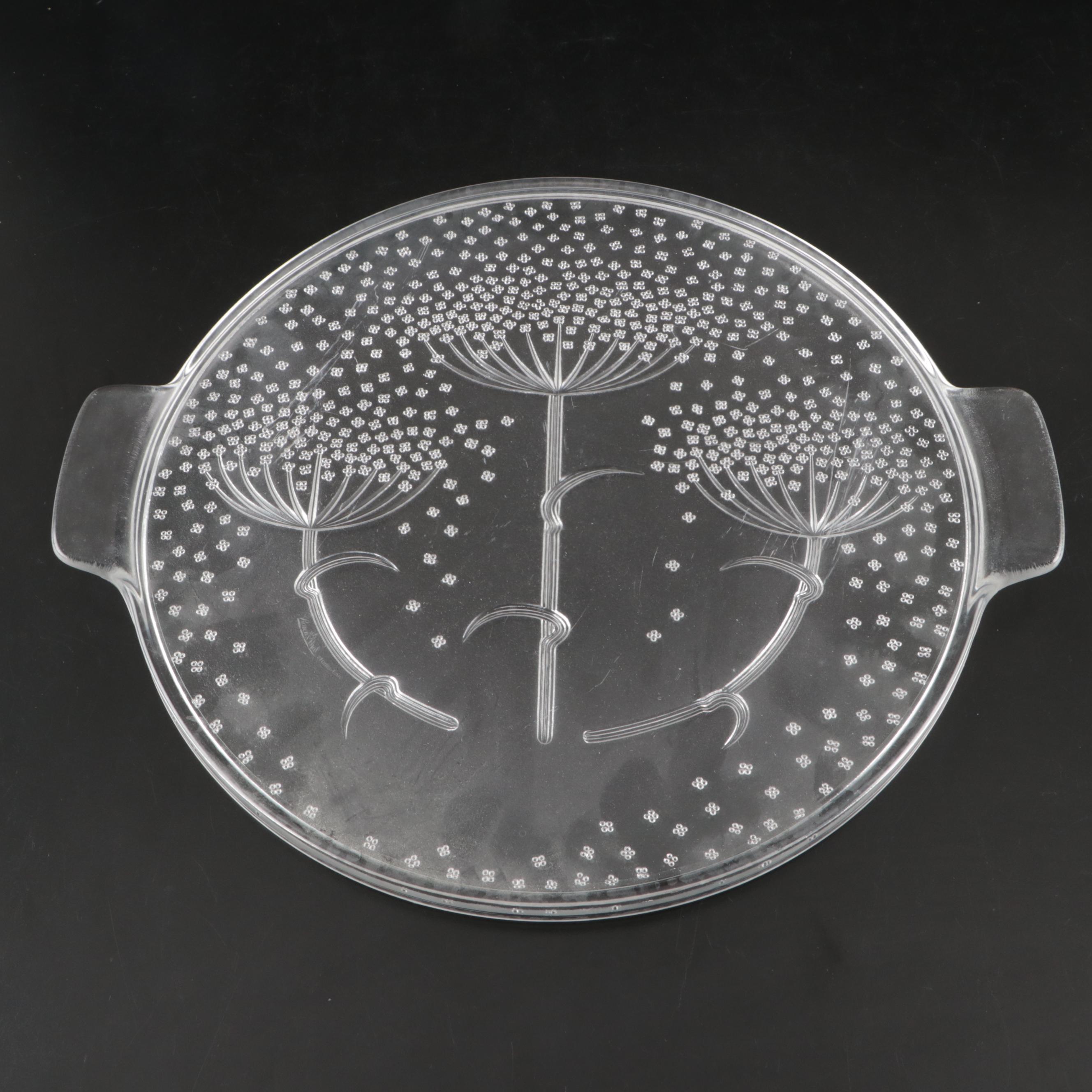 French Crystal Stemware with Glass Serving Tray