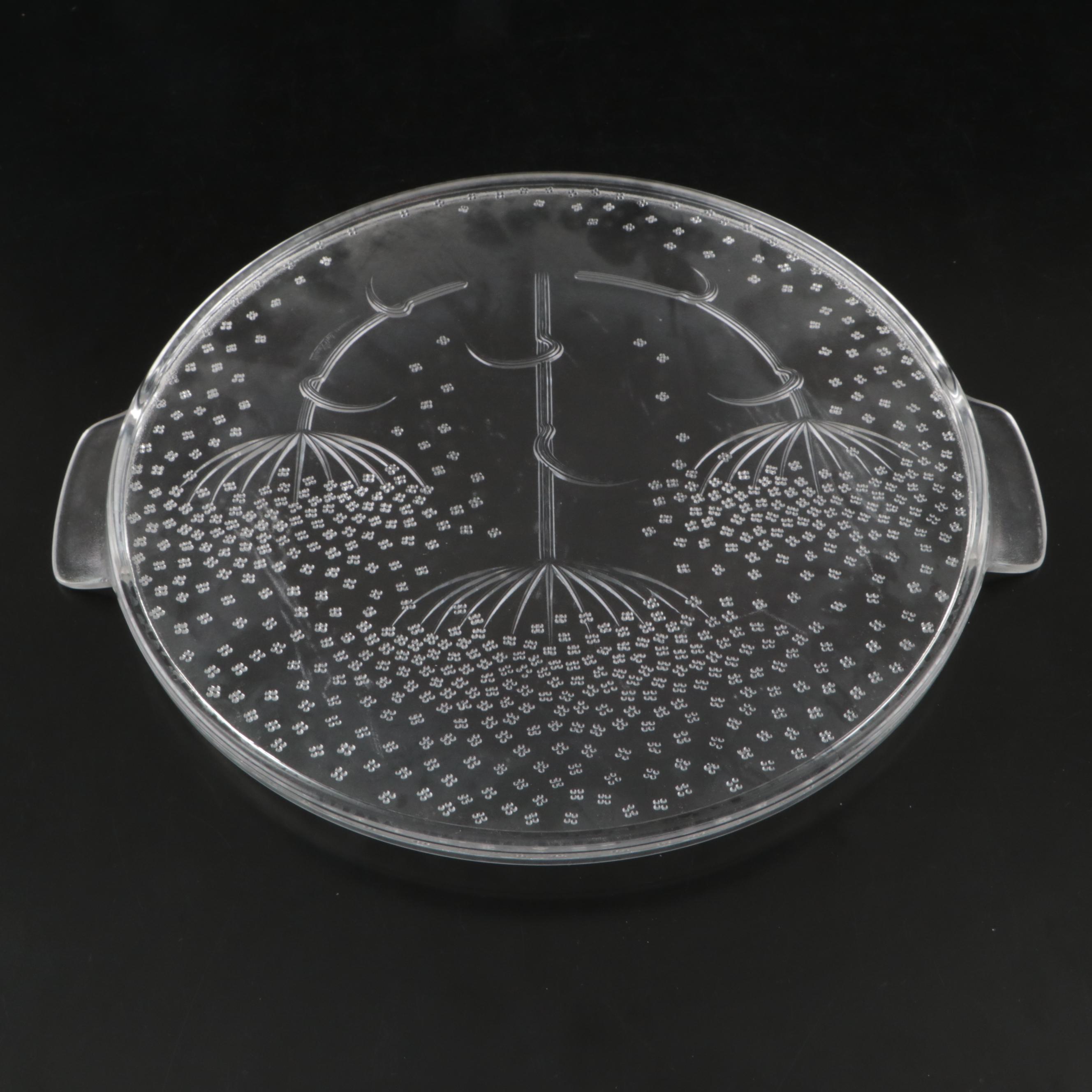 French Crystal Stemware with Glass Serving Tray