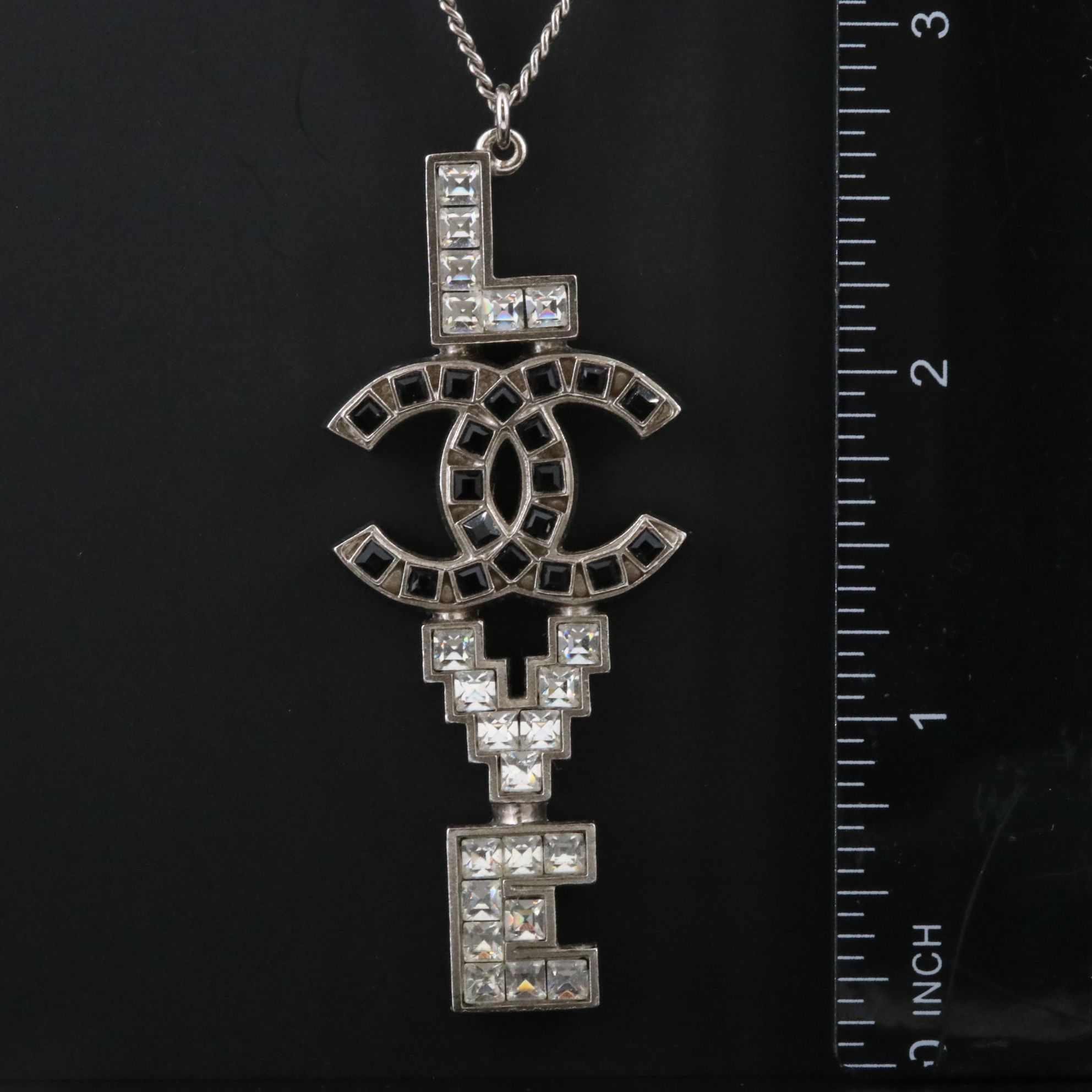 Chanel CC Love Crystal Pendant Necklace 2008