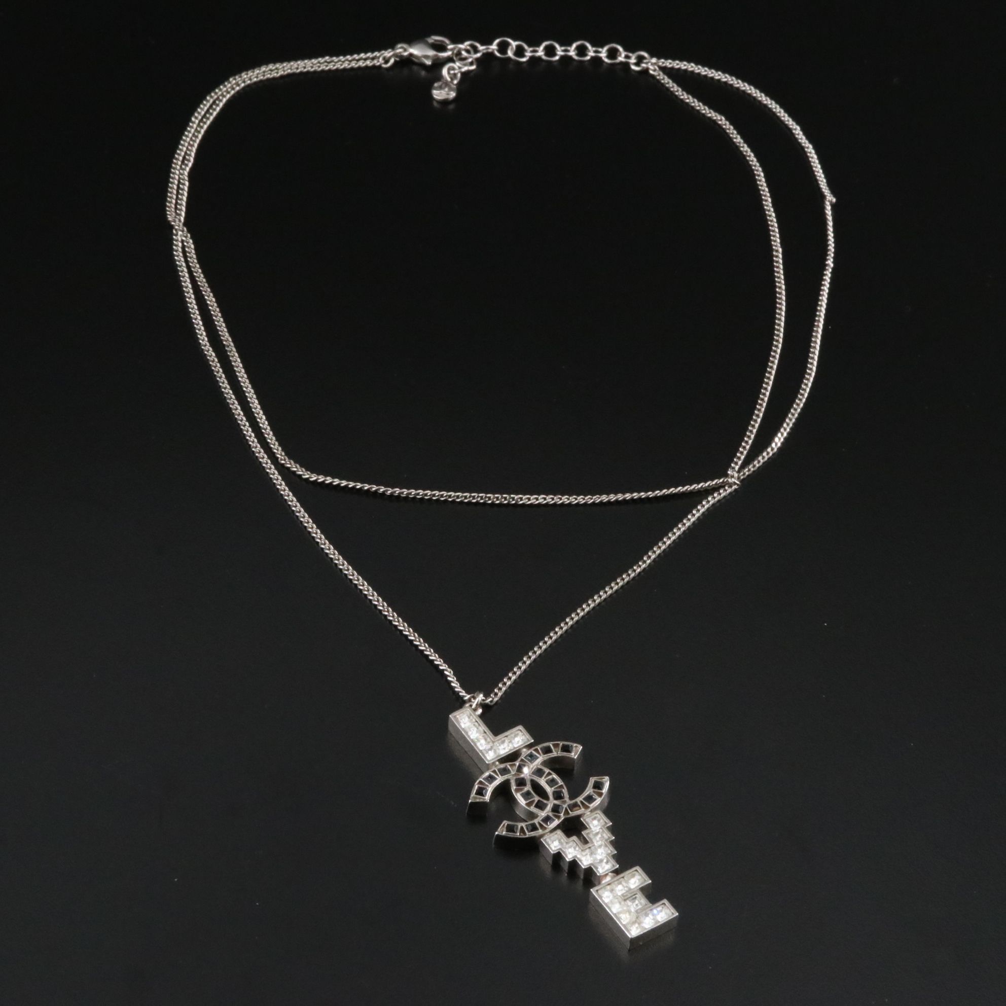 Chanel CC Love Crystal Pendant Necklace 2008