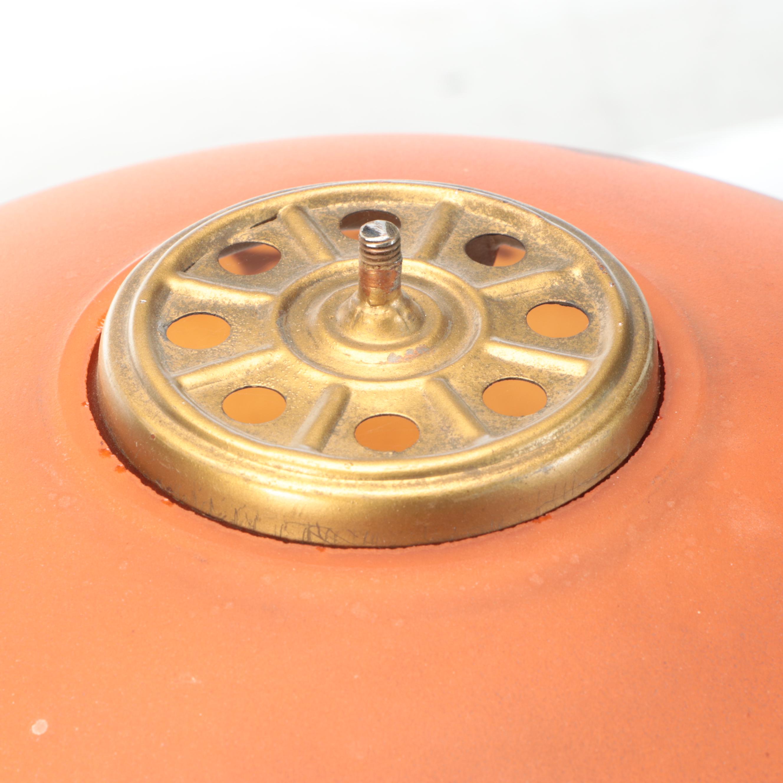 Reverse Painted Glass Bell Shade Table Lamp, Early 20th Century