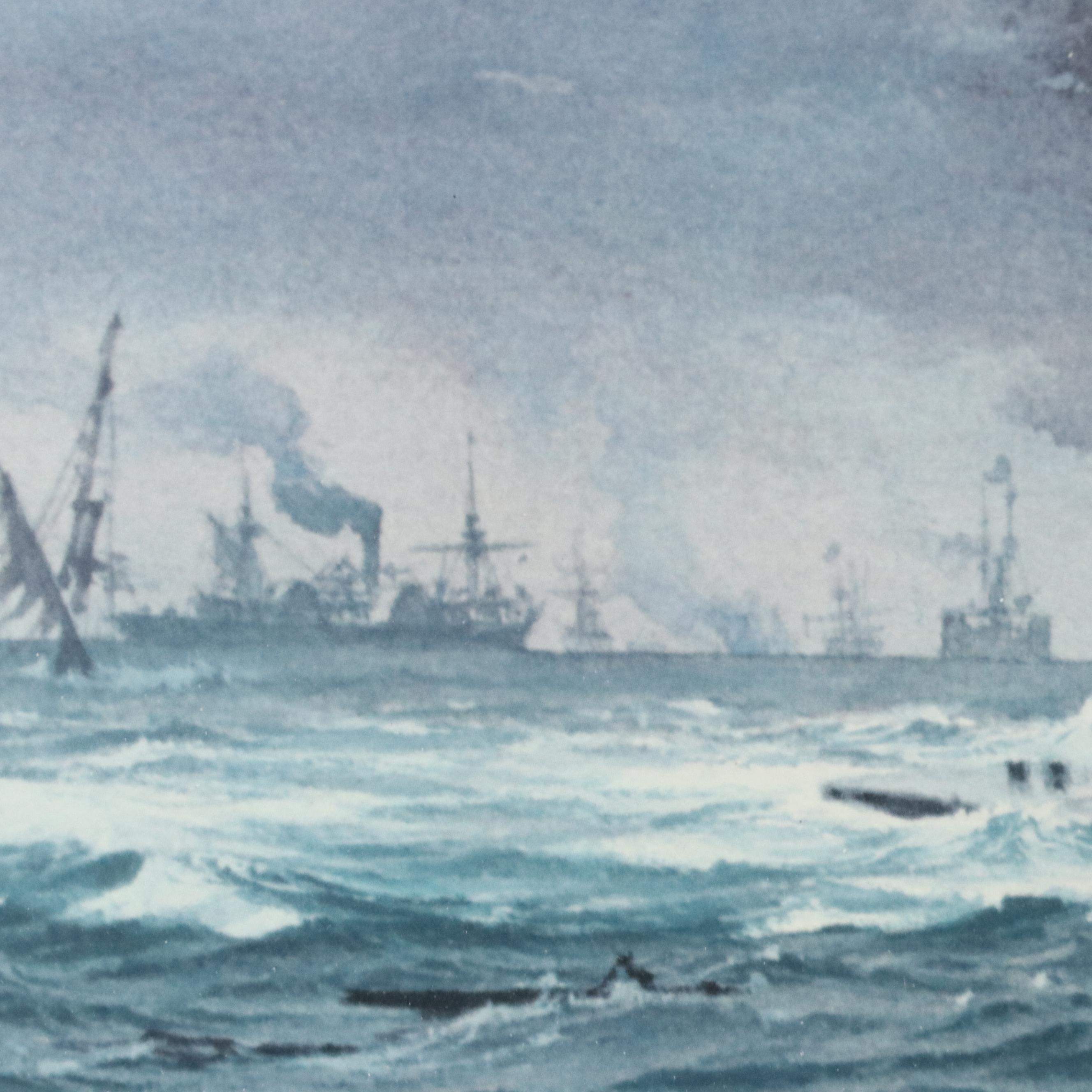 Carl G. Evers Offset Lithograph With Graphite Remarque "C.S.S. Virginia"