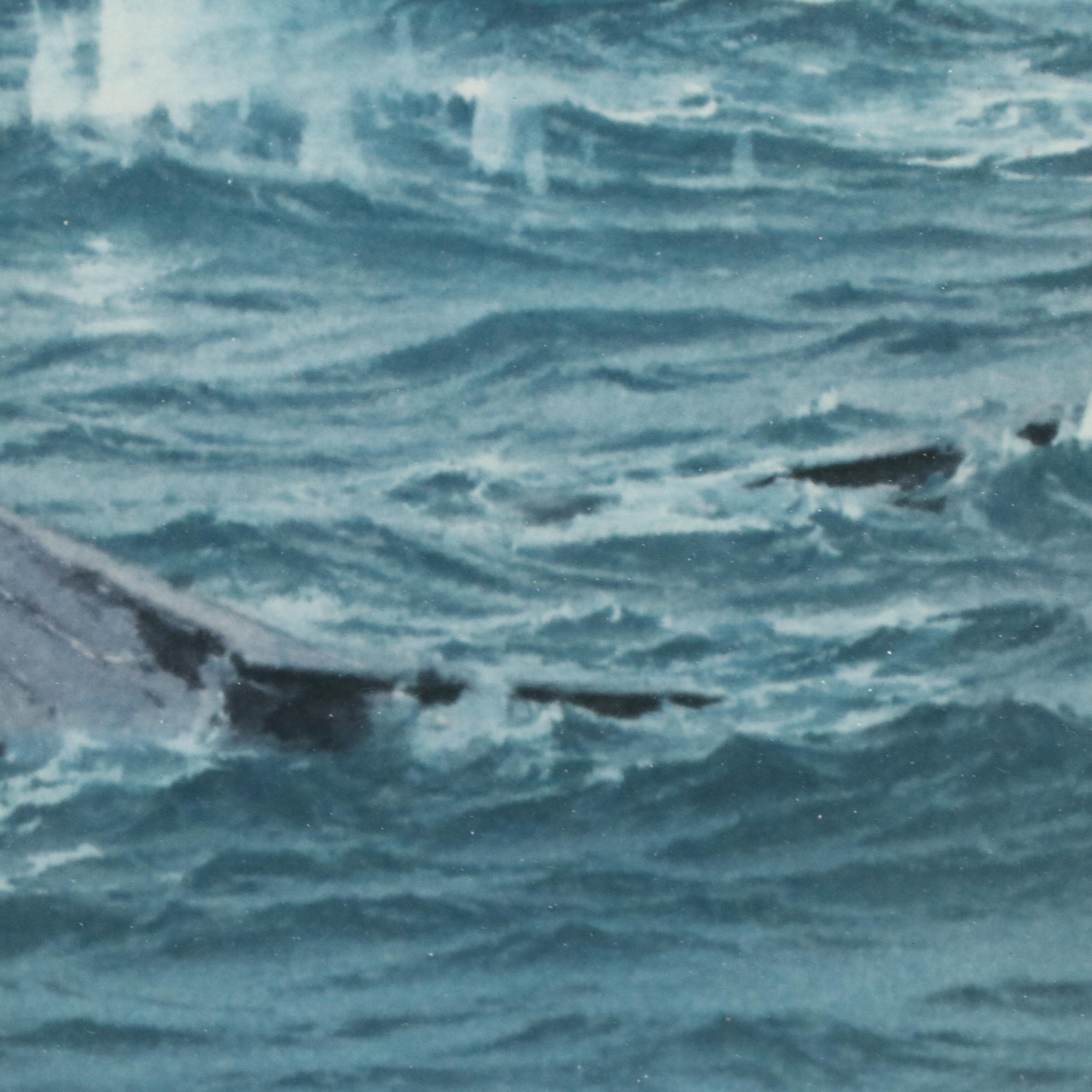 Carl G. Evers Offset Lithograph With Graphite Remarque "C.S.S. Virginia"