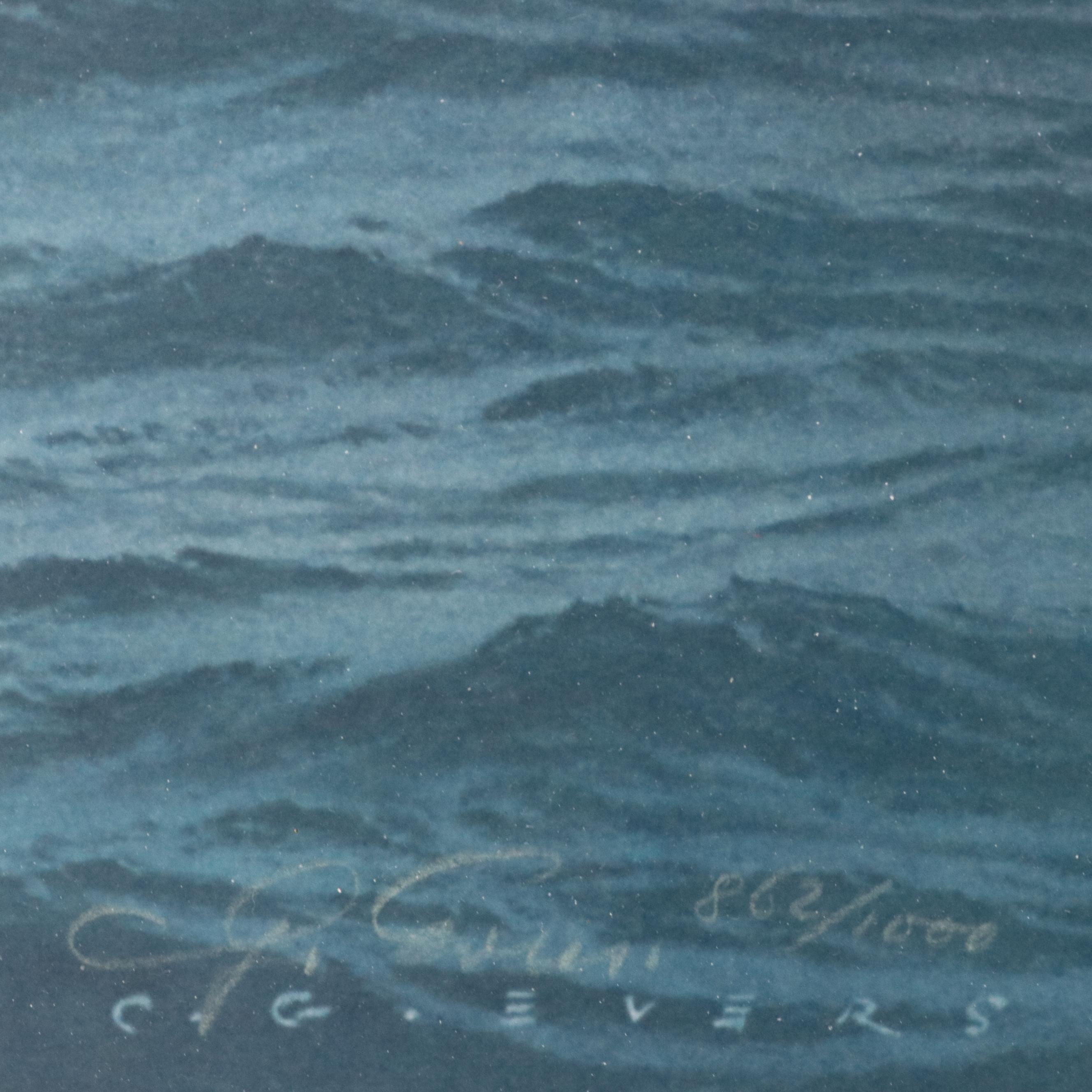 Carl G. Evers Offset Lithograph With Graphite Remarque "C.S.S. Virginia"