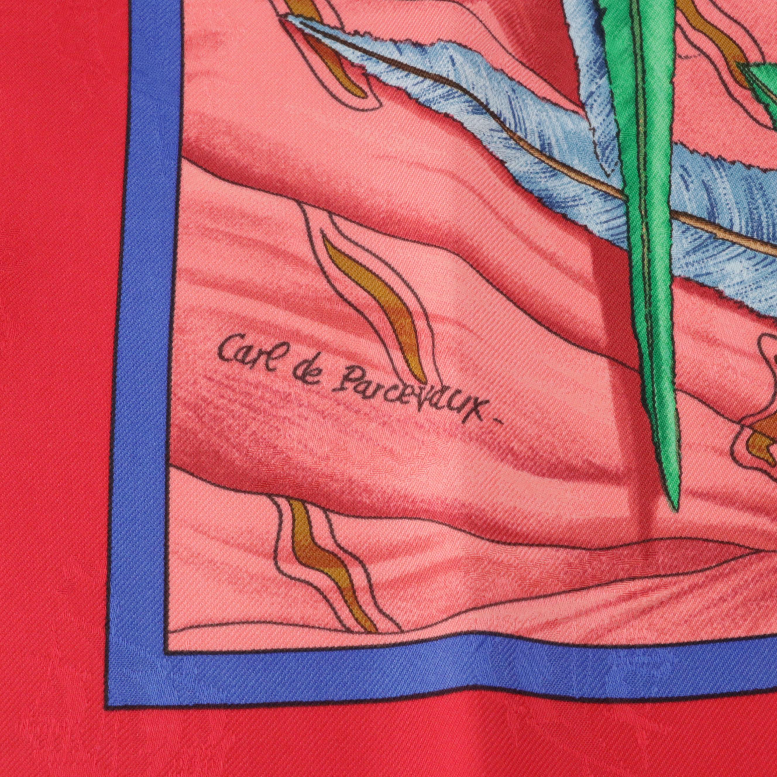 Hermès "Christophe Colomb Découvre l'Amérique" Scarf 90 in Silk Jacquard