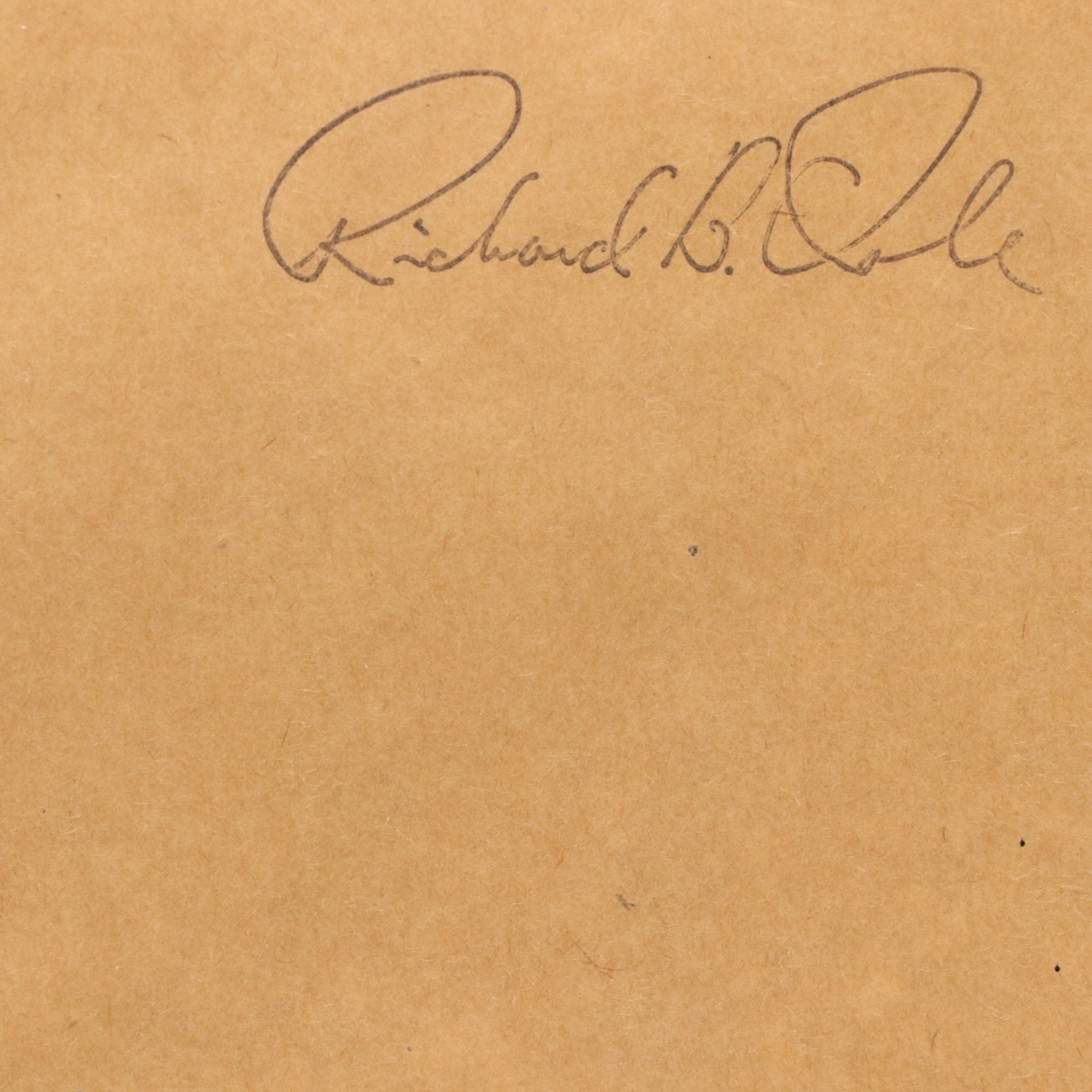 Reynold Henry Weidenaar Nautical Etching of Port Scene "Alabama," 1948