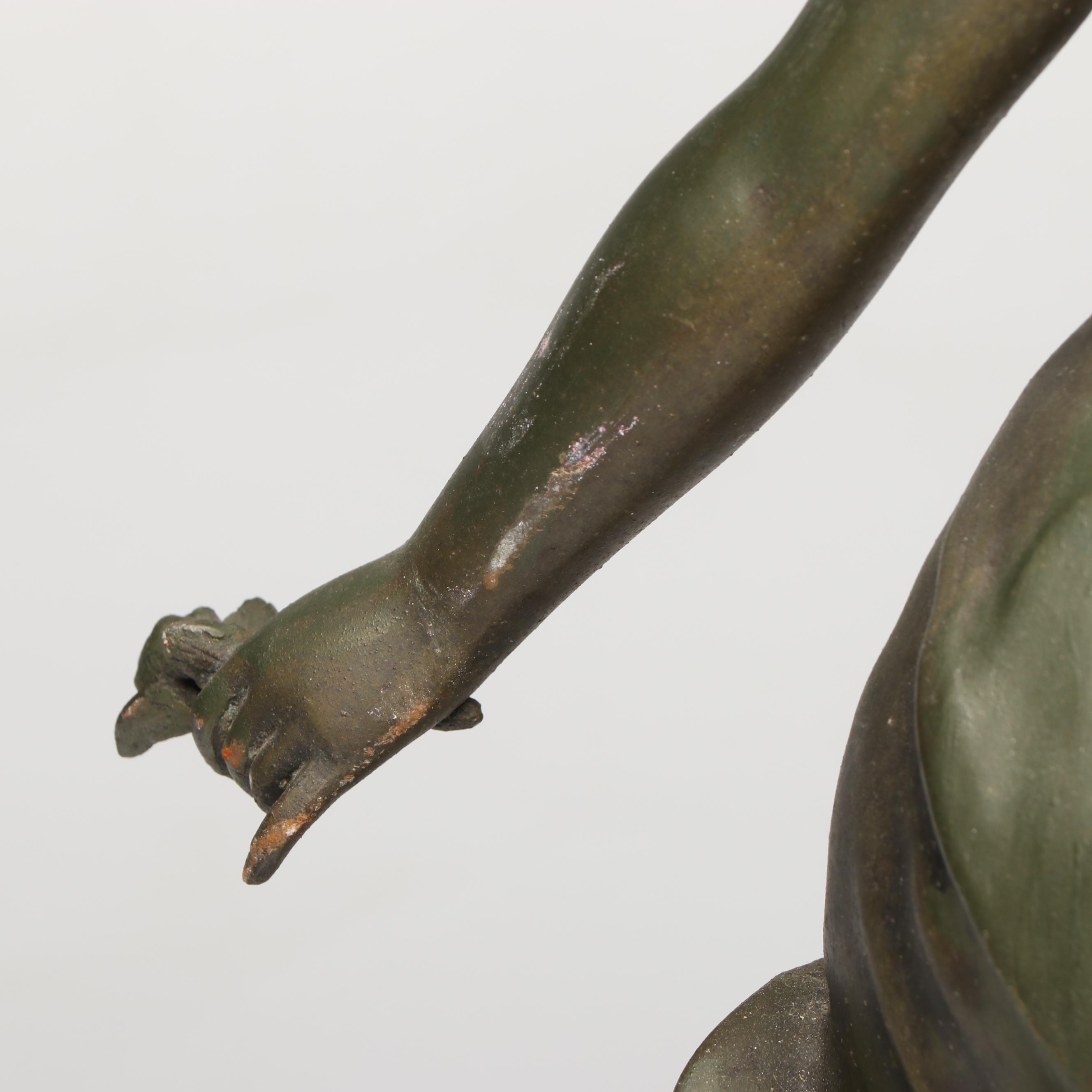 Art Nouveau Cast Spelter Young Girl Figurine After Hippolyte Moreau