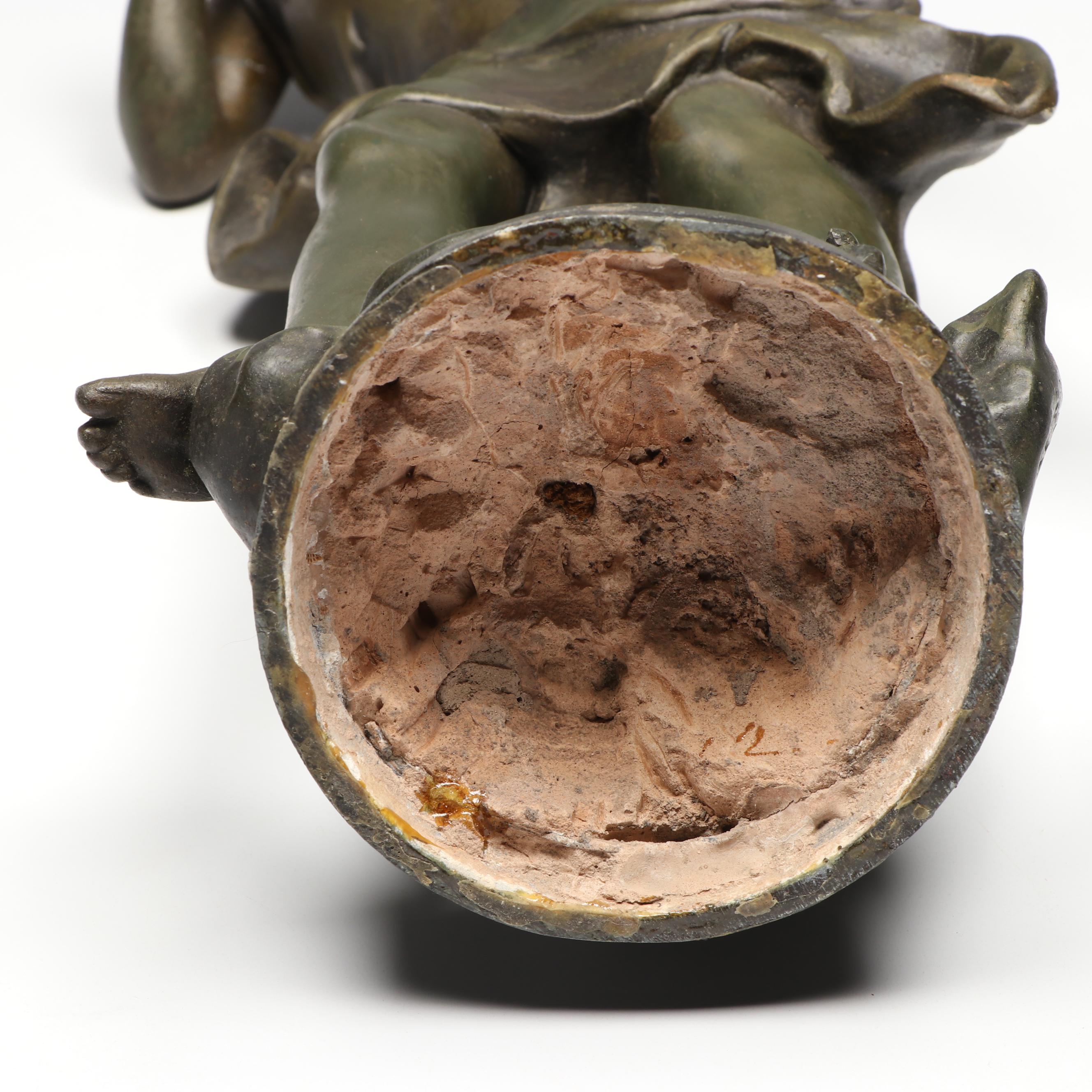 Art Nouveau Cast Spelter Young Girl Figurine After Hippolyte Moreau