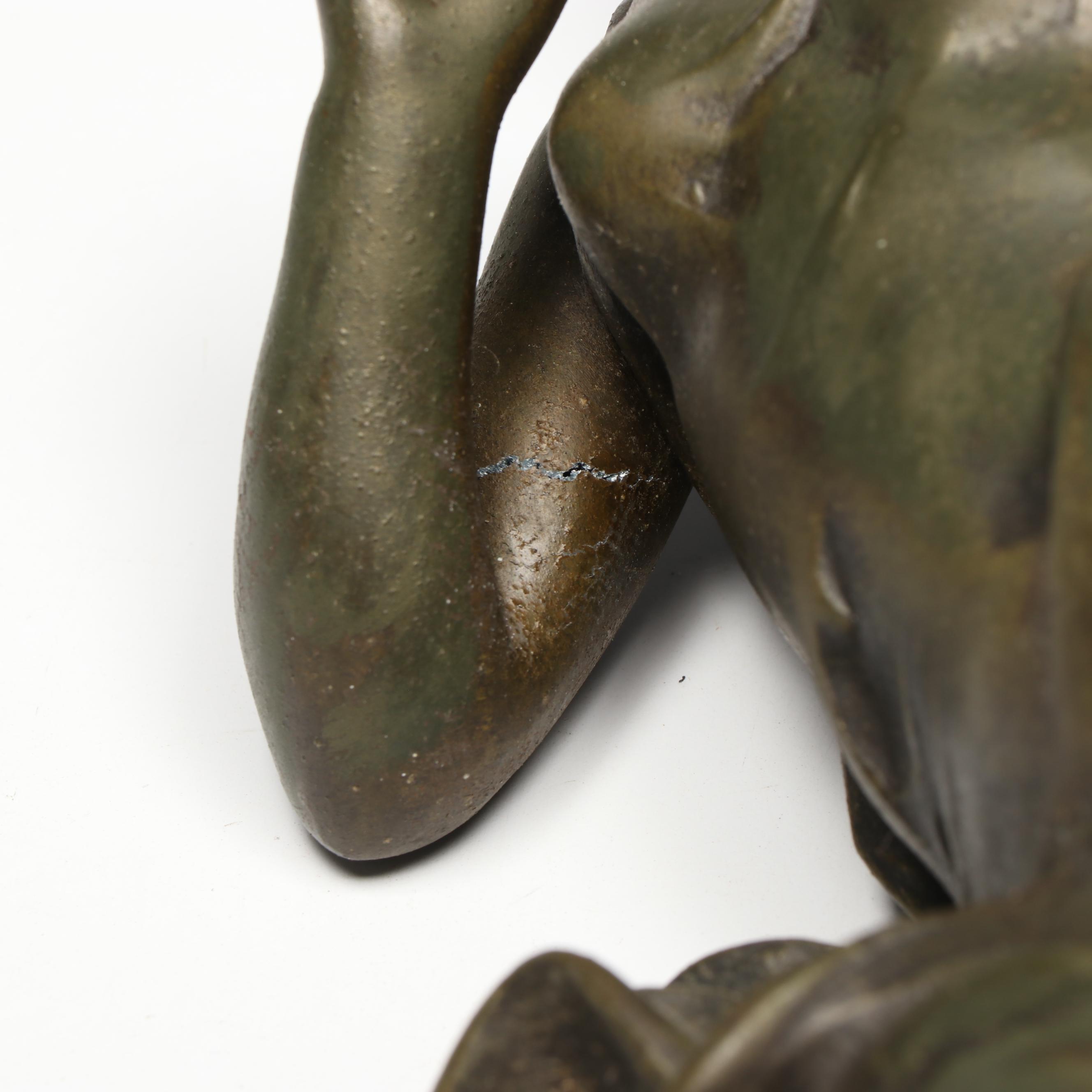 Art Nouveau Cast Spelter Young Girl Figurine After Hippolyte Moreau