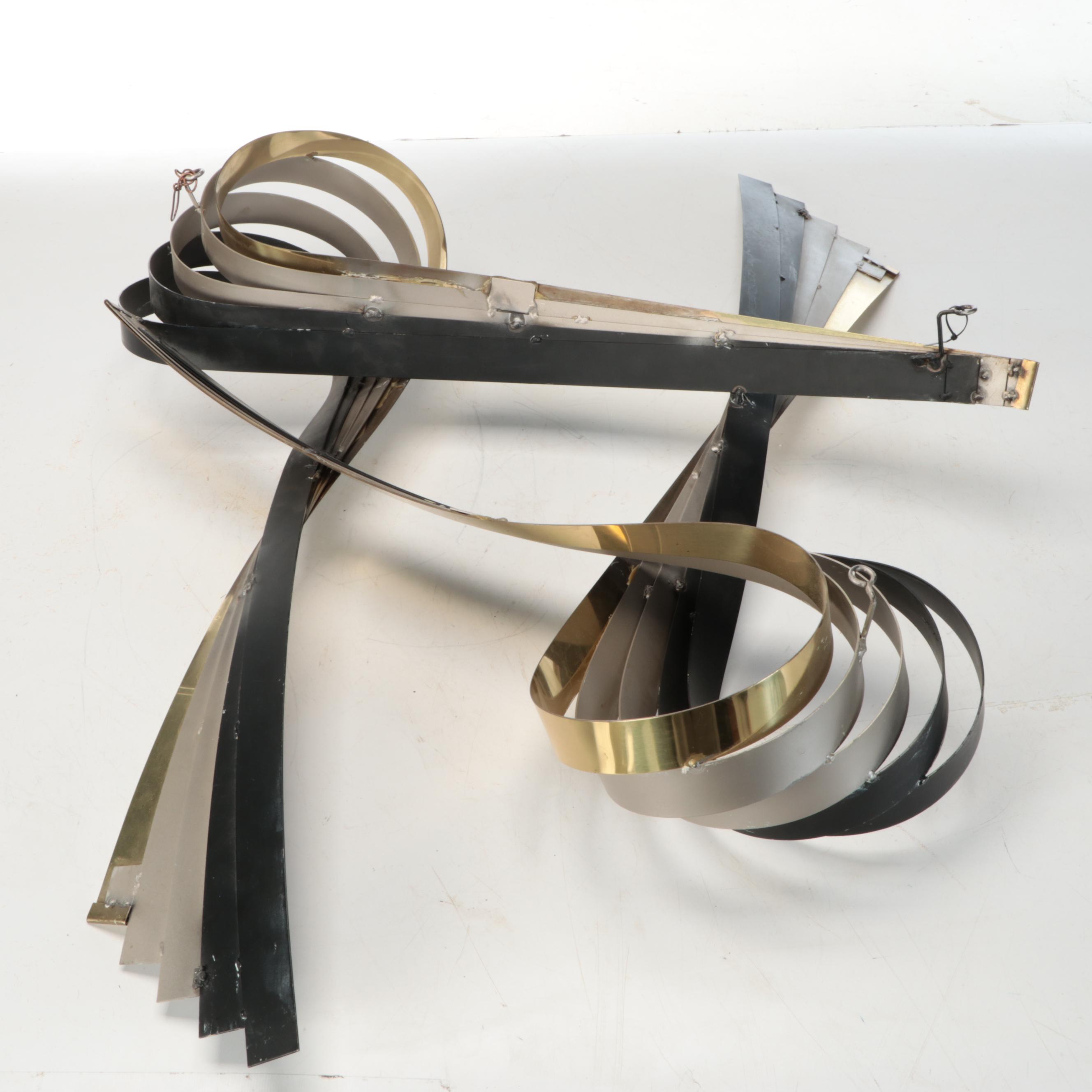 Curtis Jeré Postmodernist Mixed Metal Wall Hanging Sculpture, Late 20th Century