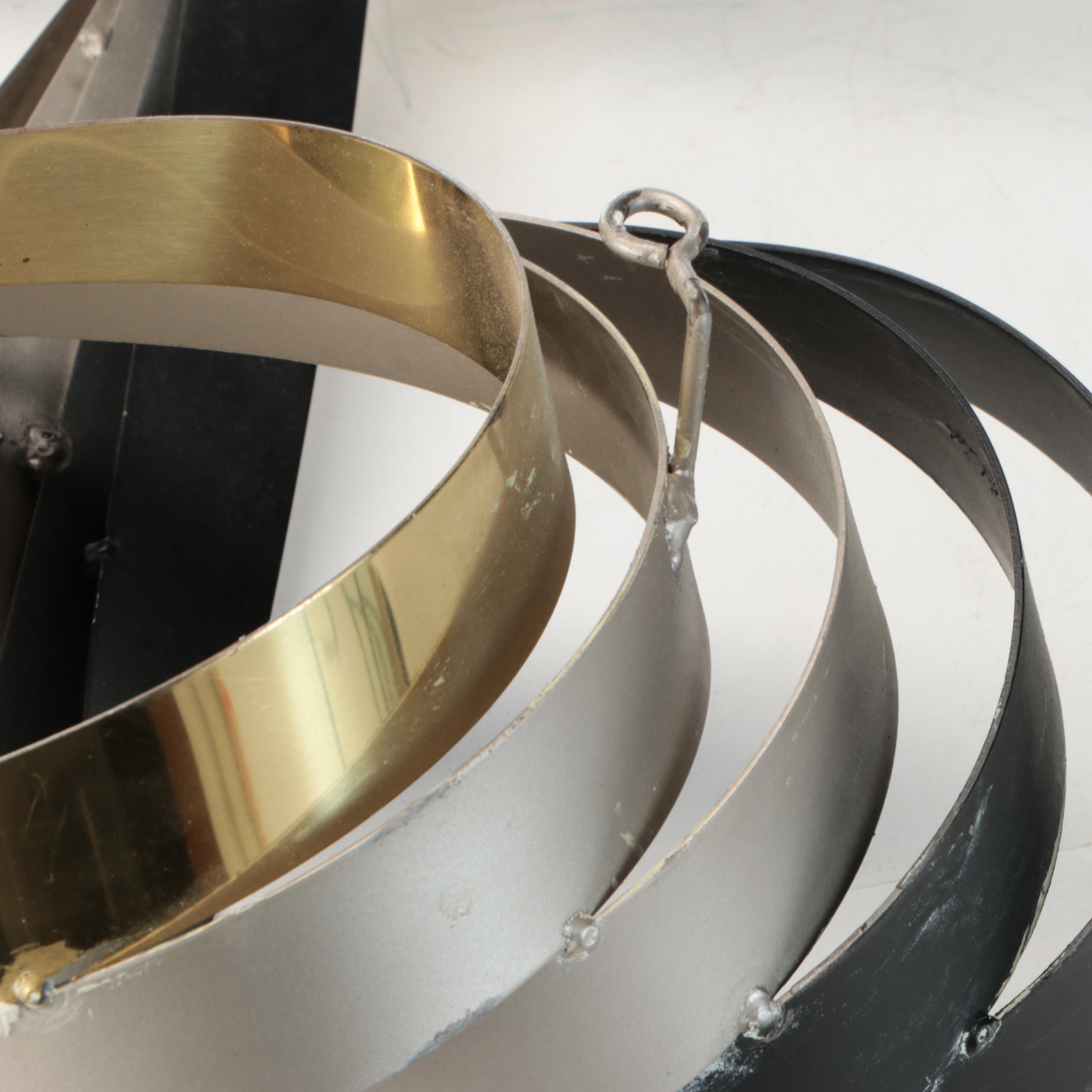 Curtis Jeré Postmodernist Mixed Metal Wall Hanging Sculpture, Late 20th Century