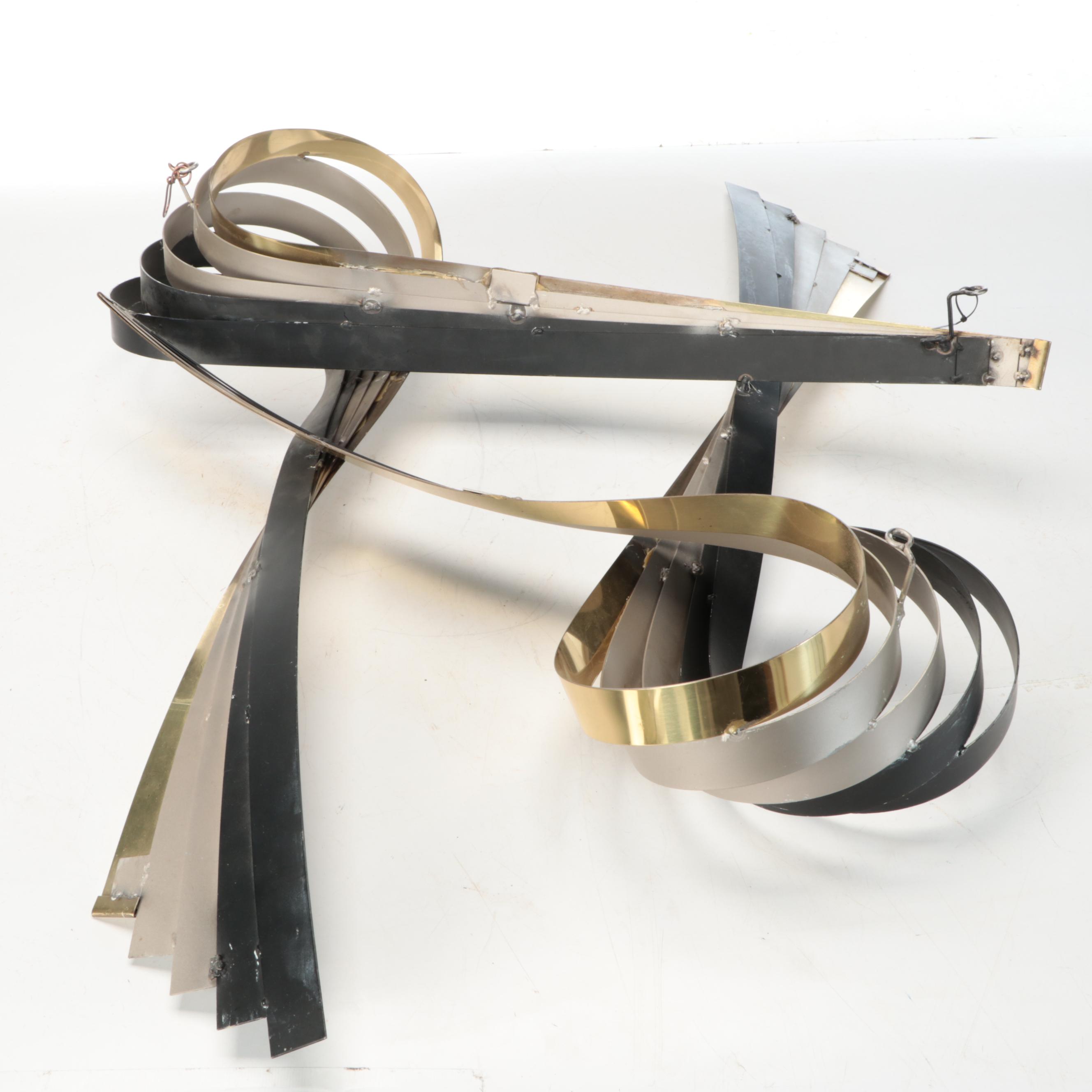 Curtis Jeré Postmodernist Mixed Metal Wall Hanging Sculpture, Late 20th Century