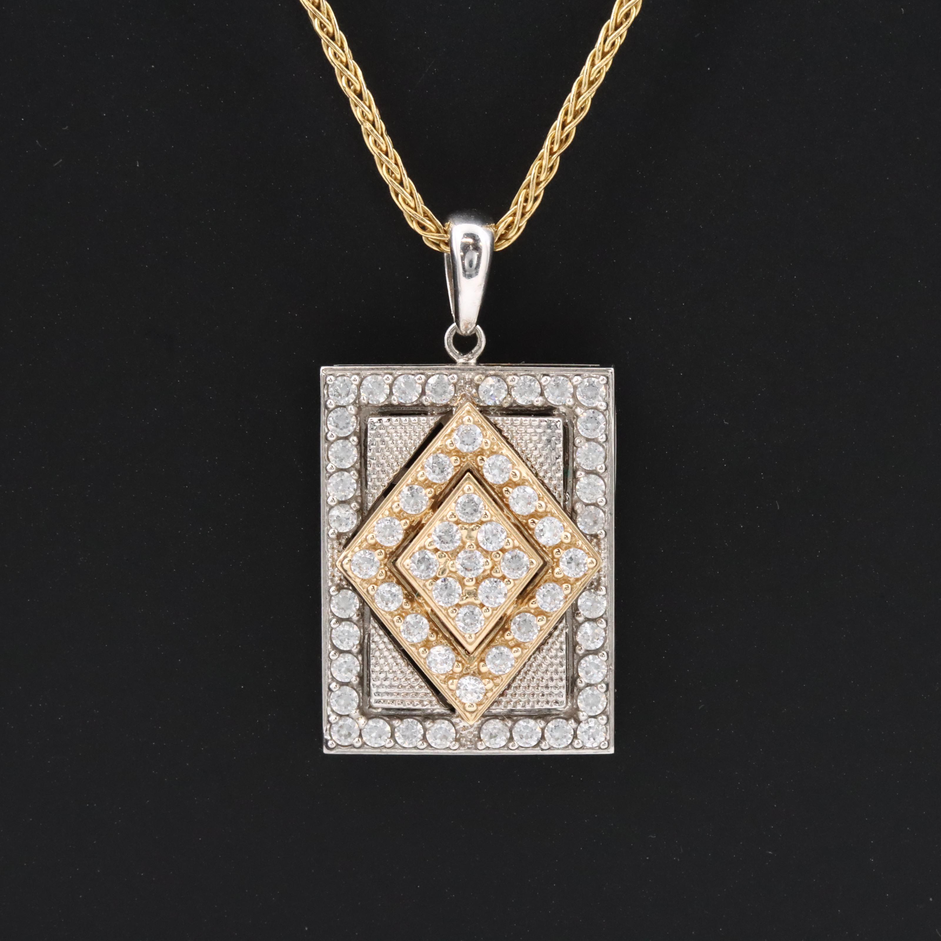 14K CZ Pendant Necklace
