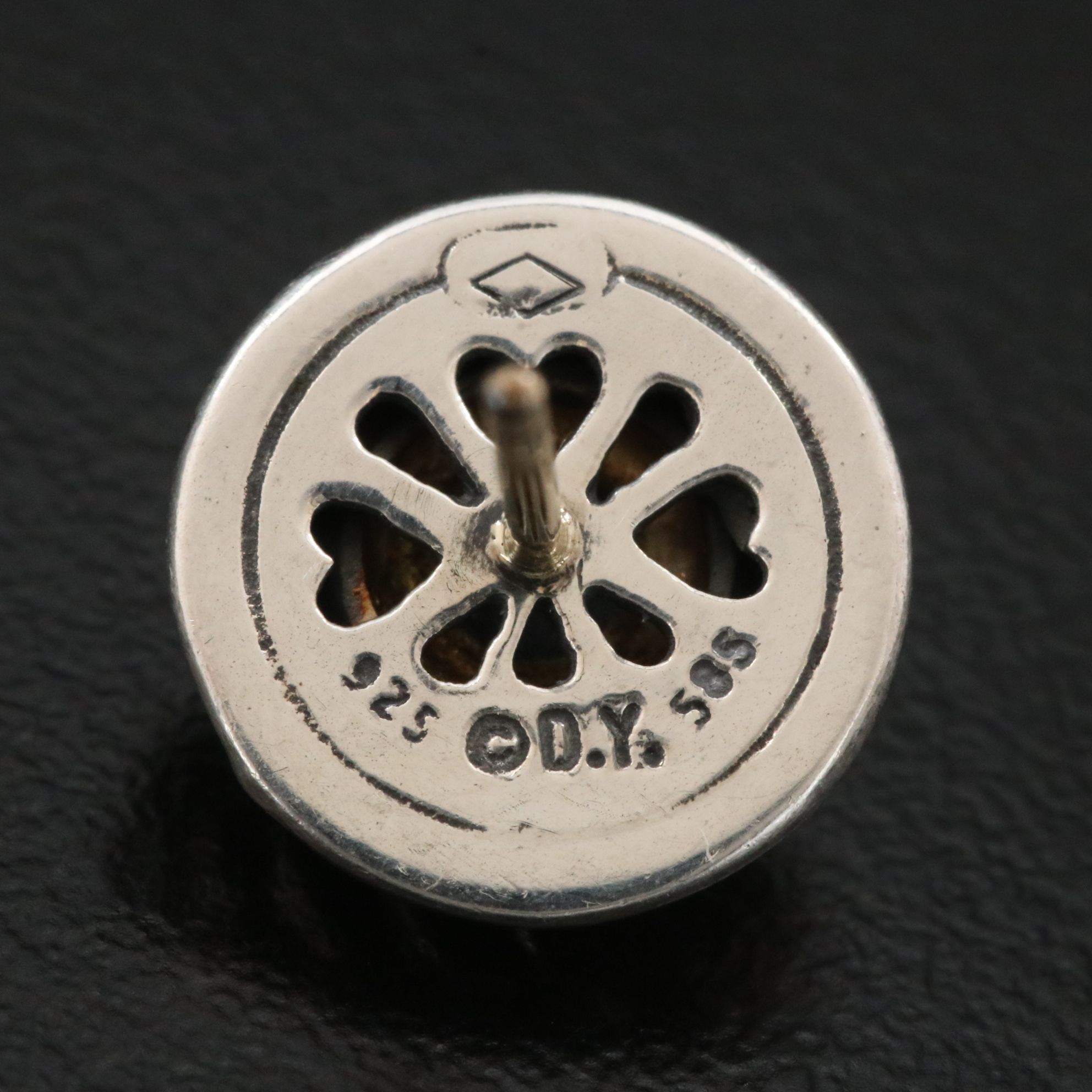 David Yurman Cookie Sterling,14K and Hematite Stud Earrings