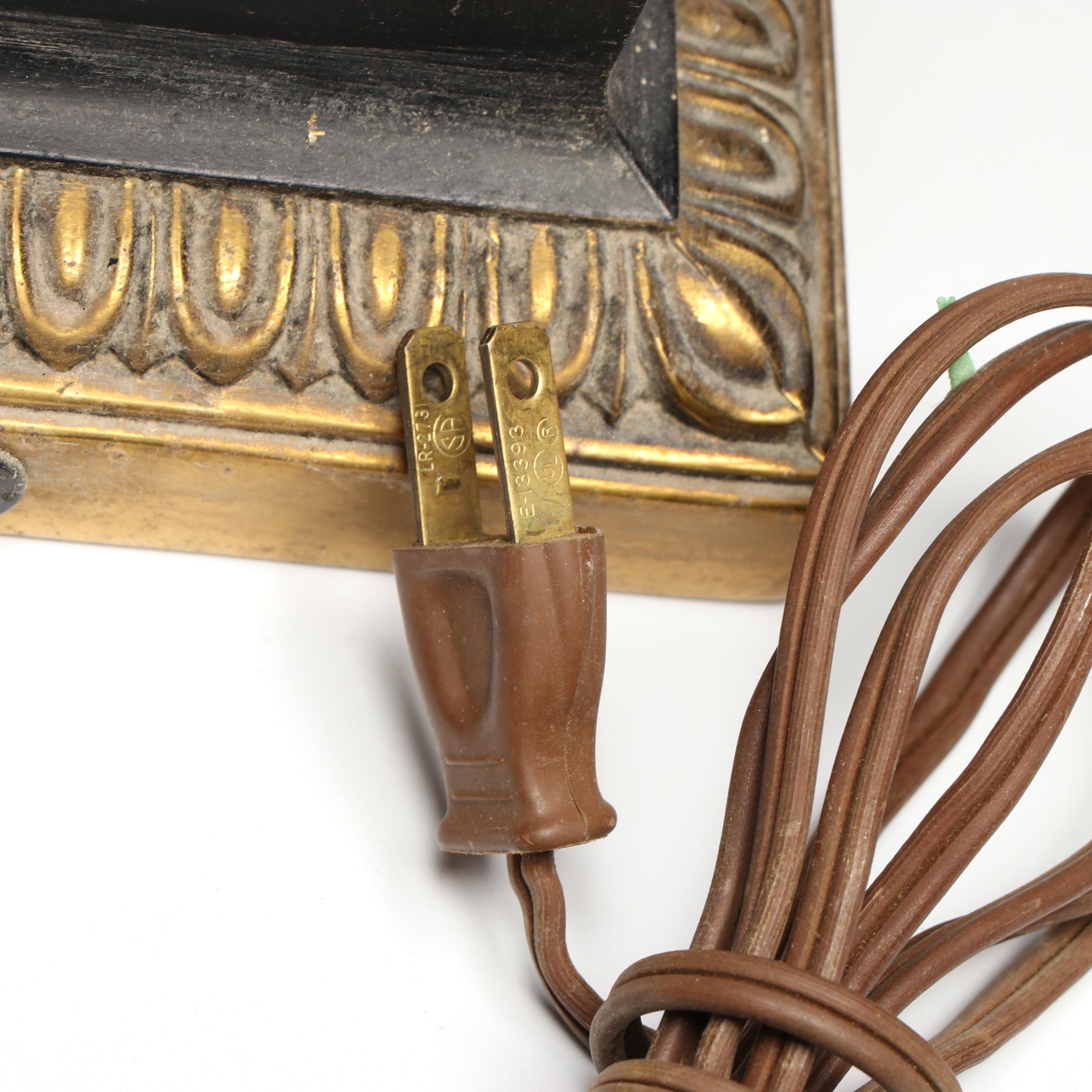 Neoclassical Parcel Gilt and Black Table Lamps, 20th Century