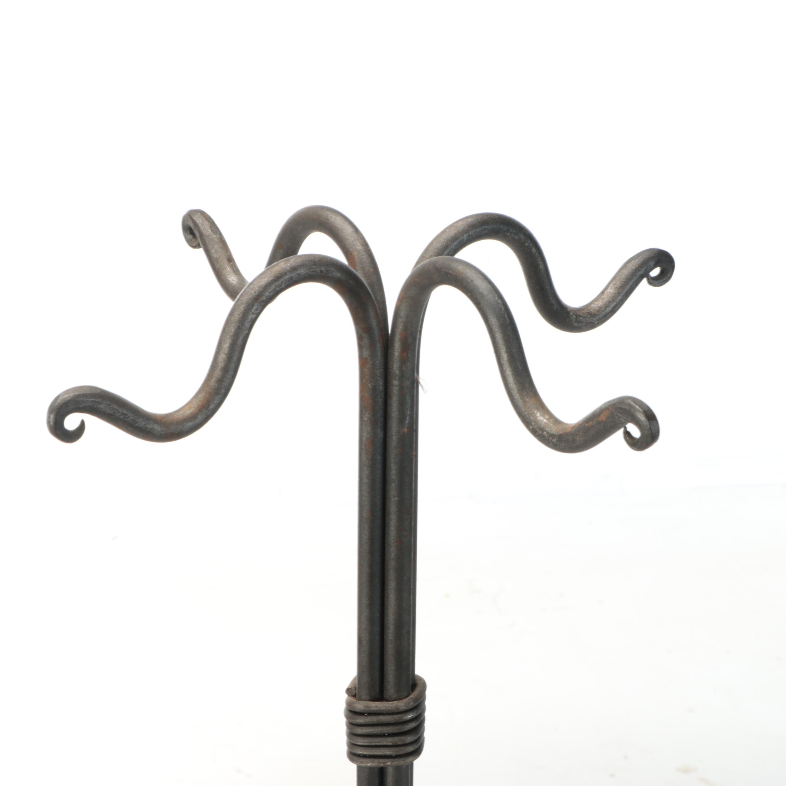 Hand-Forged Iron Fireplace Tool Set