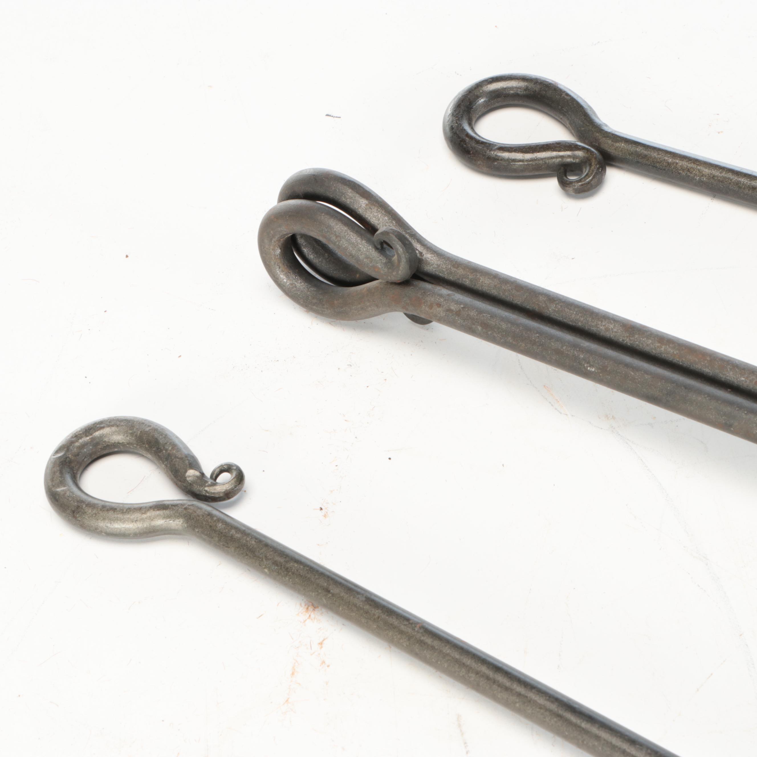 Hand-Forged Iron Fireplace Tool Set