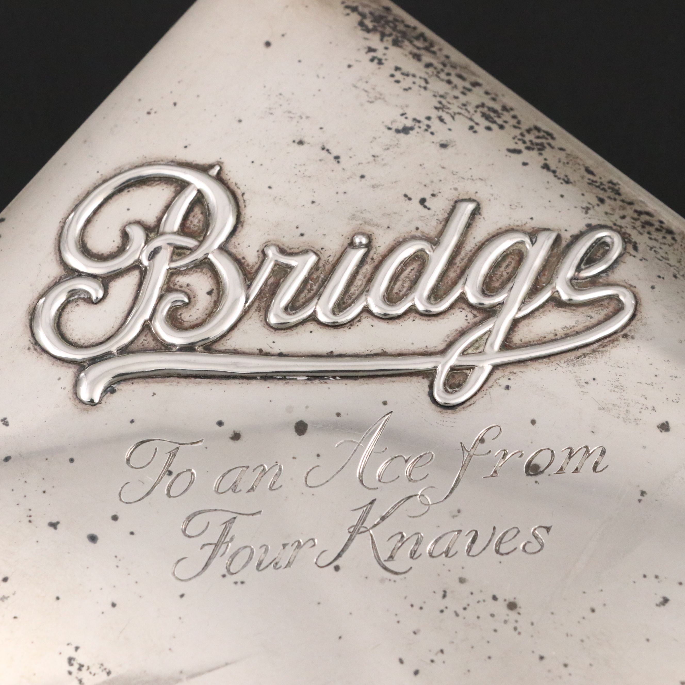 English Sterling Bridge Case with Pair of Viceroy Duplex Playing Cards