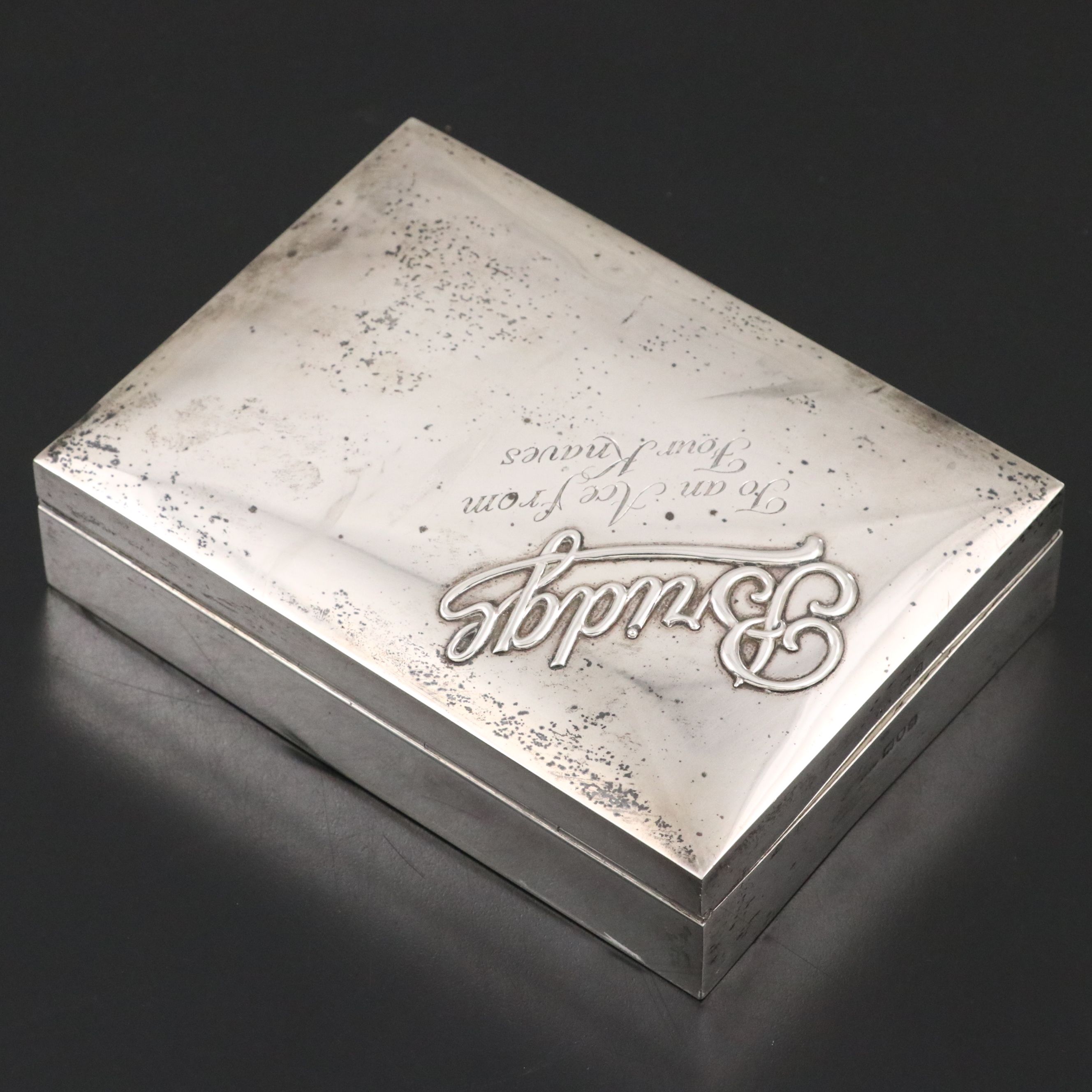 English Sterling Bridge Case with Pair of Viceroy Duplex Playing Cards