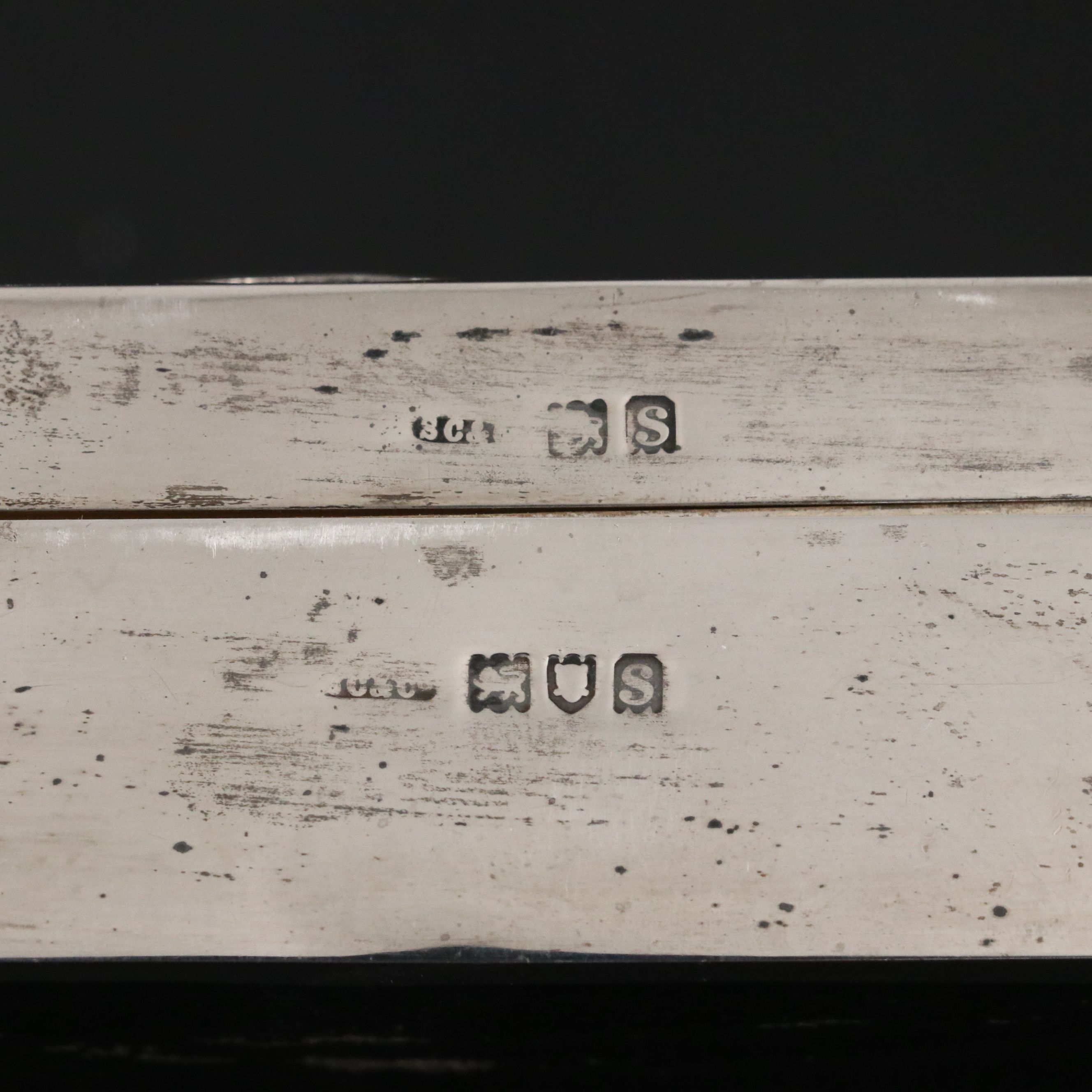 English Sterling Bridge Case with Pair of Viceroy Duplex Playing Cards