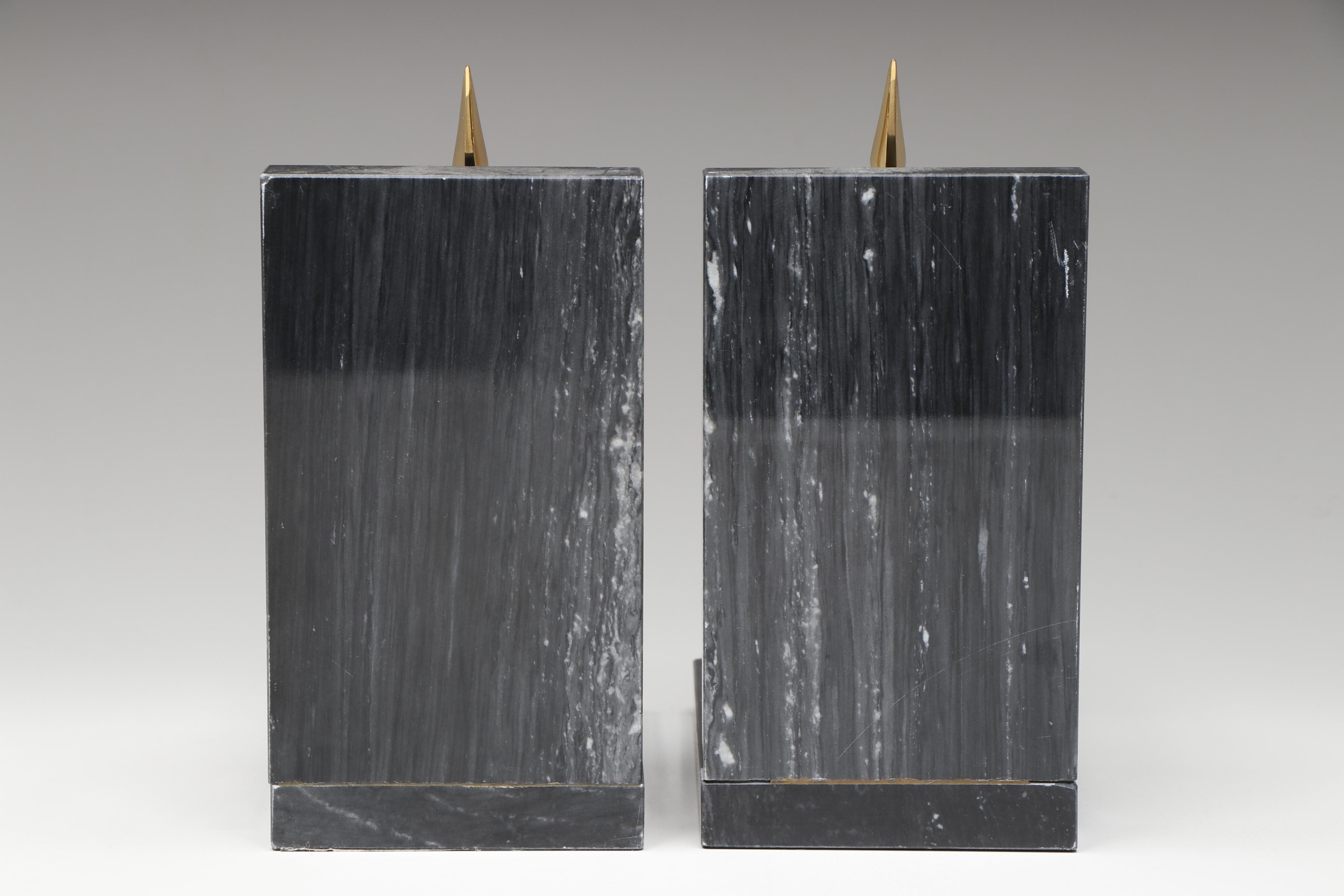 Brass and Marble Armillary Sphere Bookends