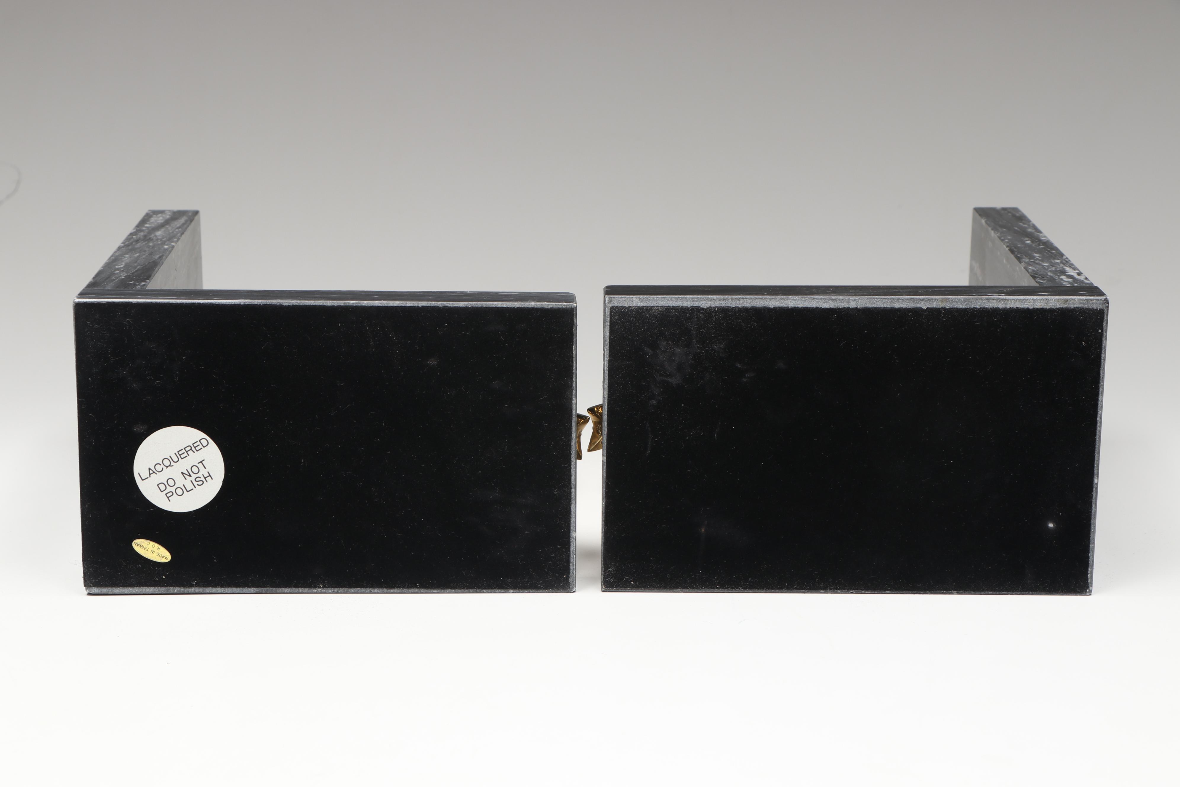 Brass and Marble Armillary Sphere Bookends