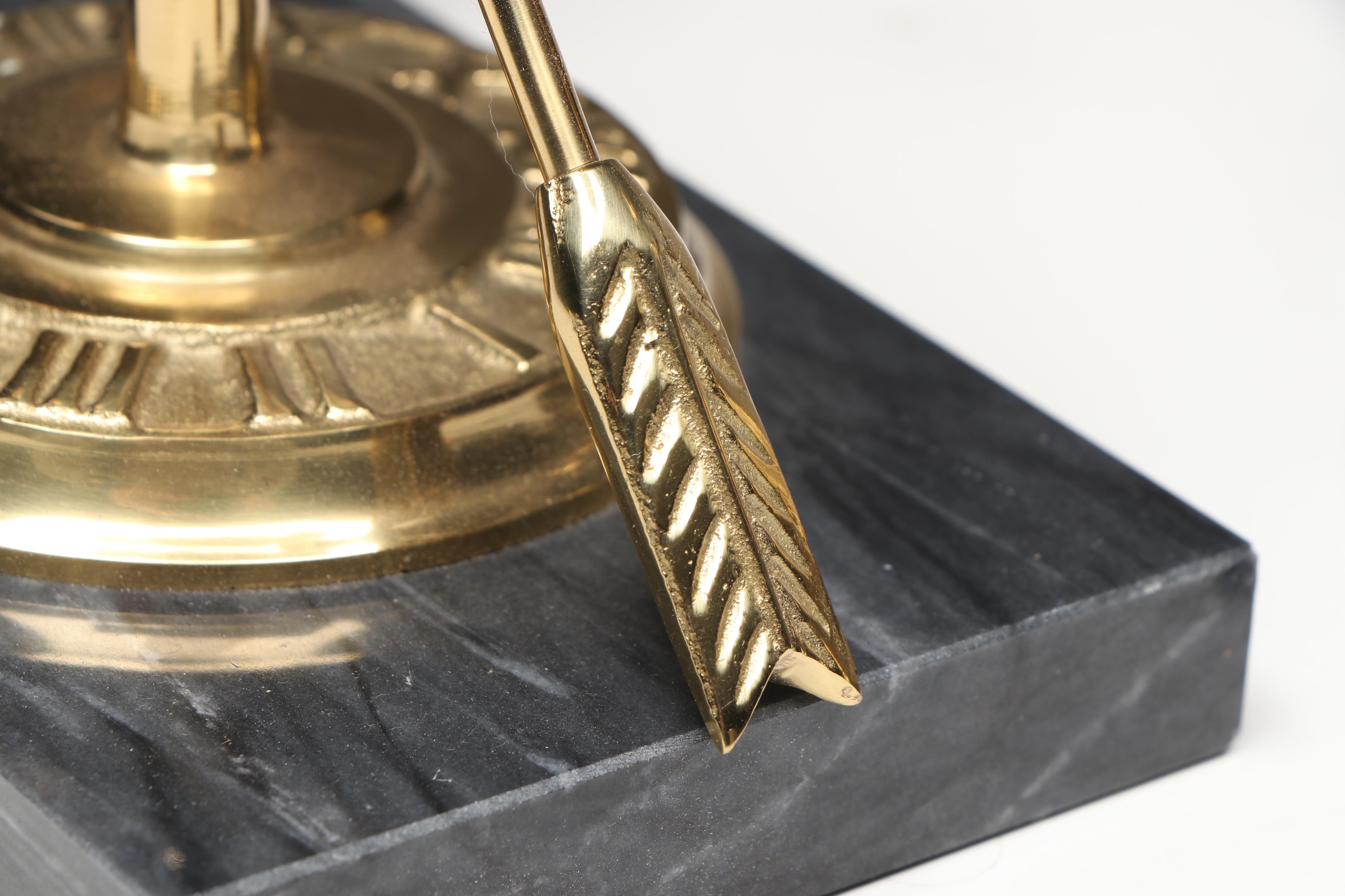 Brass and Marble Armillary Sphere Bookends