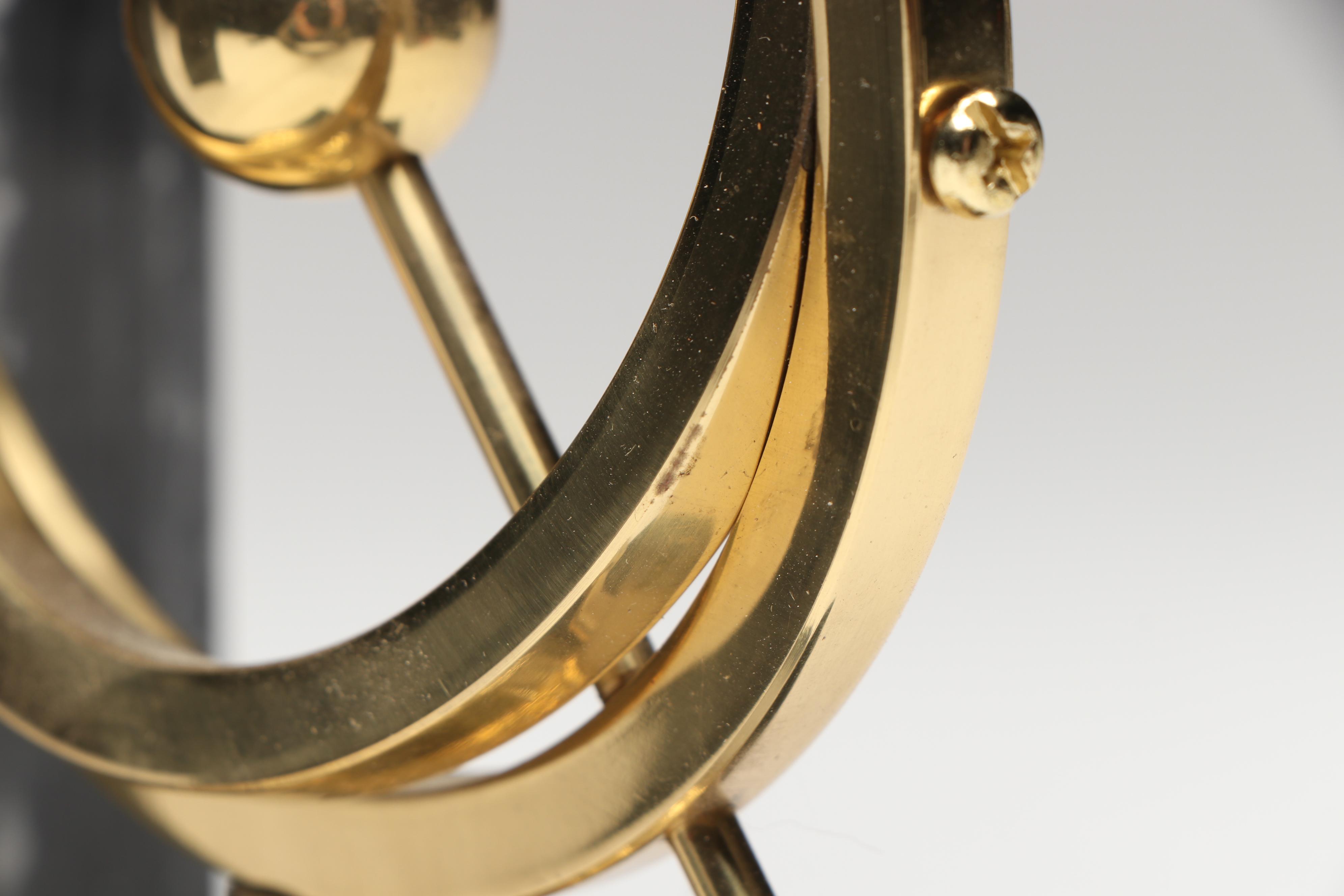 Brass and Marble Armillary Sphere Bookends