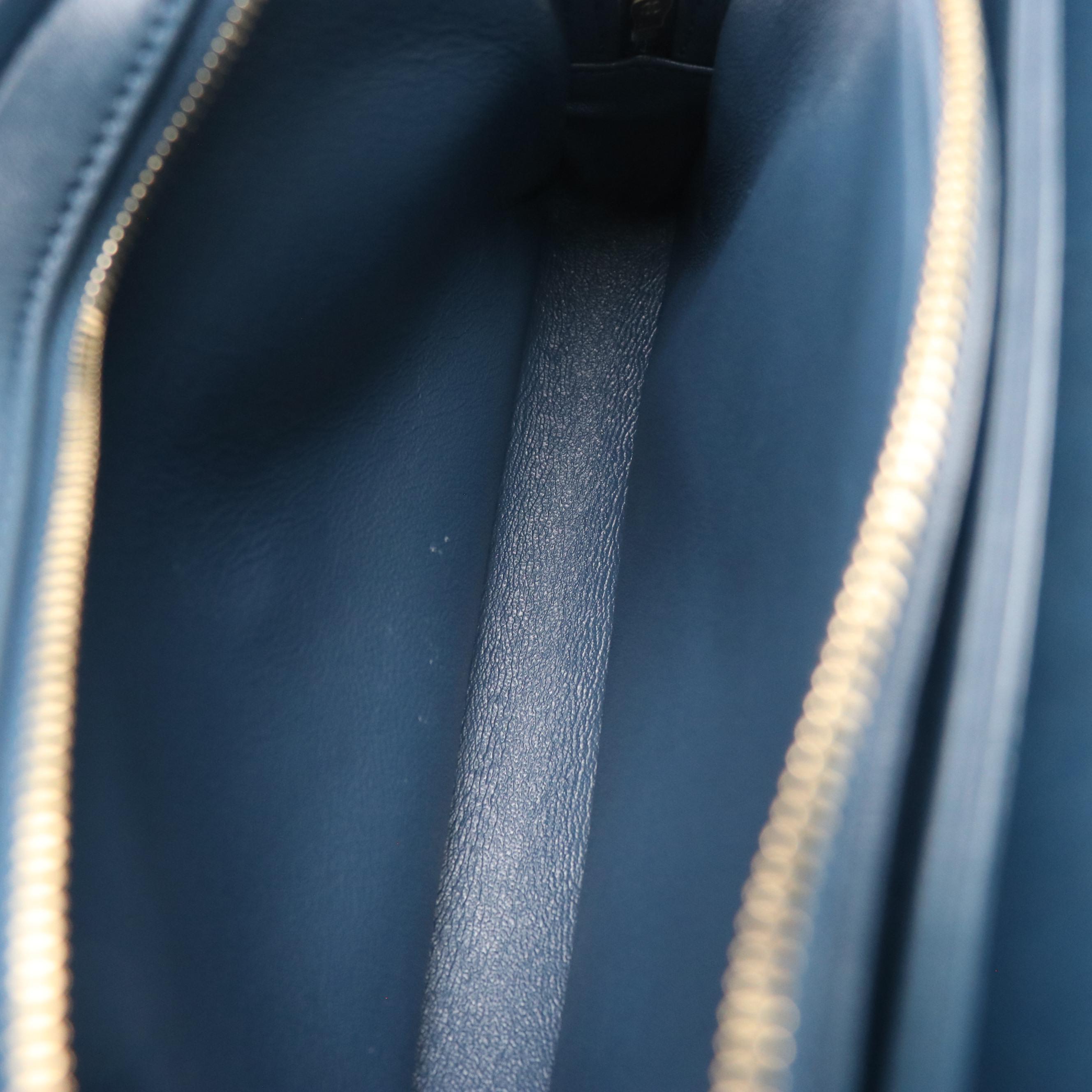 Chanel Coco Flap Chain Strap Bag in Marine Blue Chevron Quilted Leather