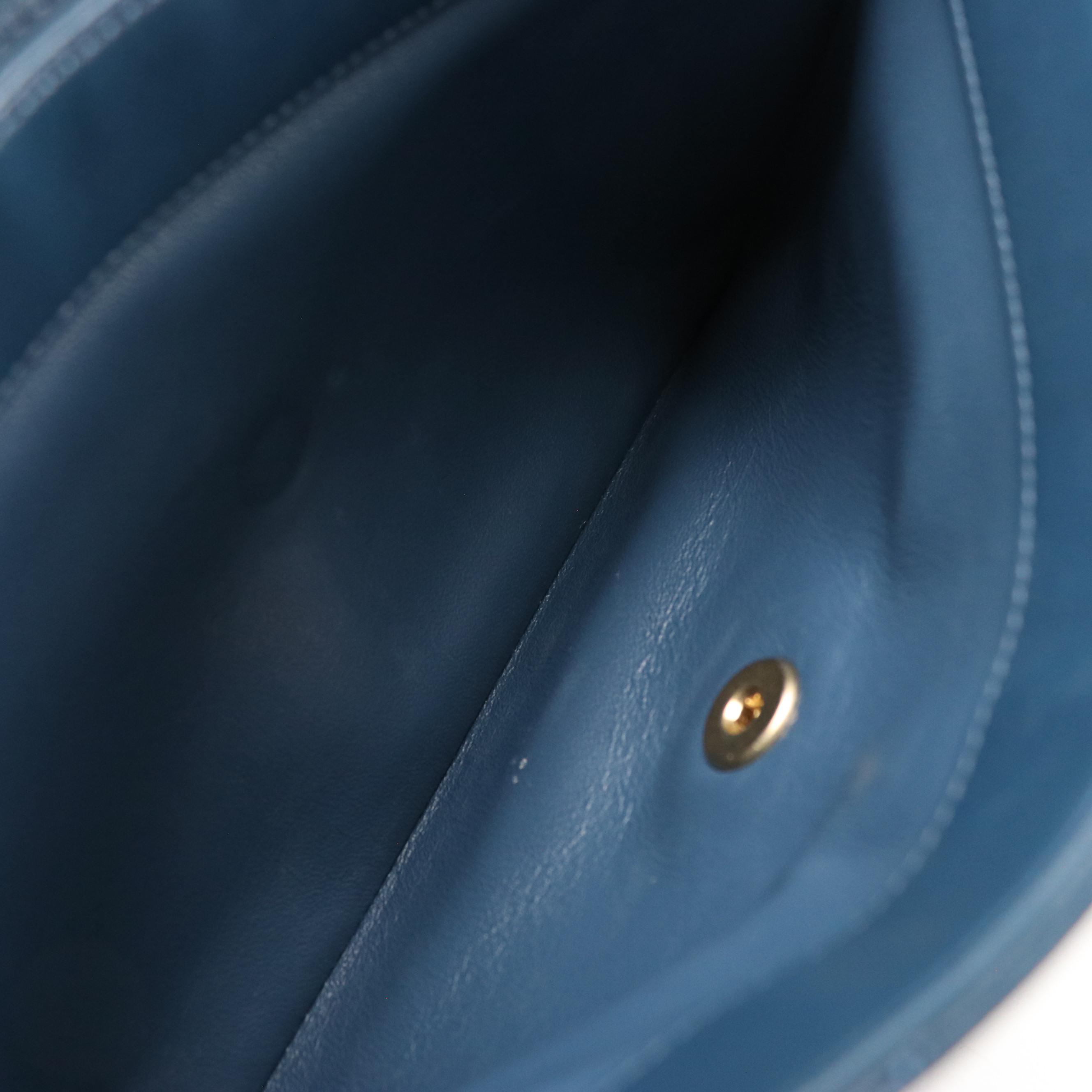 Chanel Coco Flap Chain Strap Bag in Marine Blue Chevron Quilted Leather